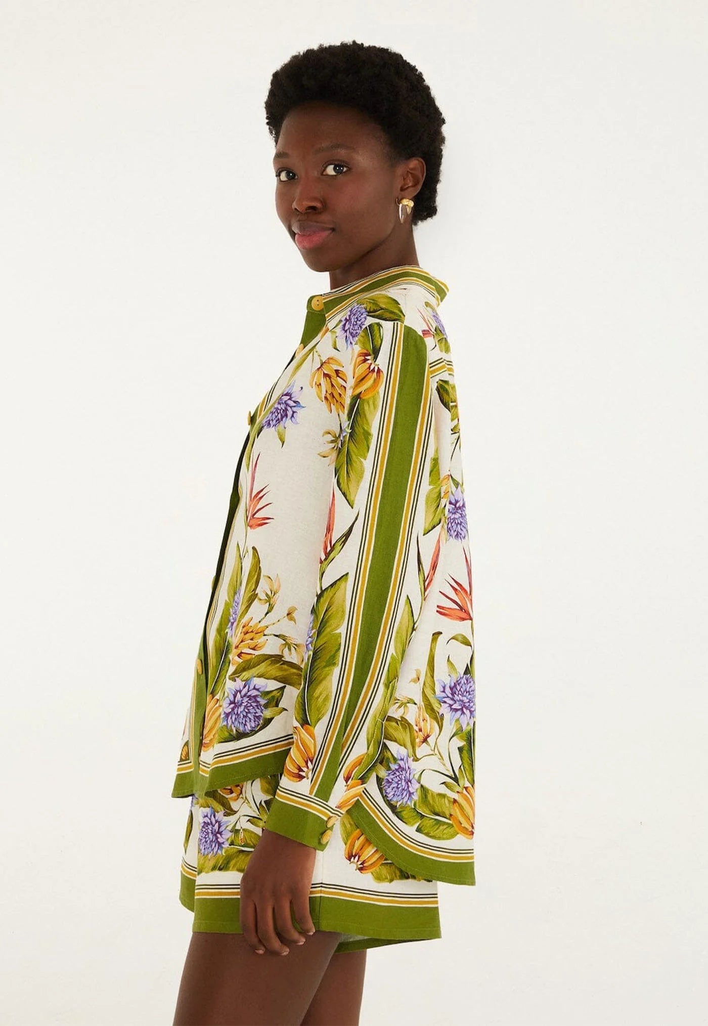Tropical Scarf Sand Shirt - Green