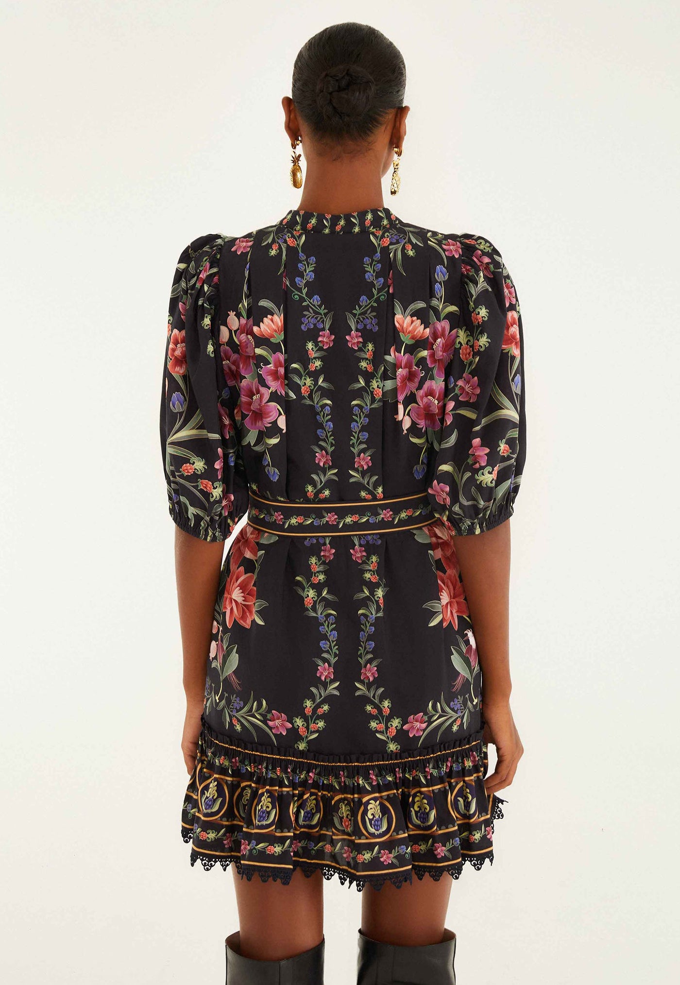 Belle Garden Mini Dress - Black