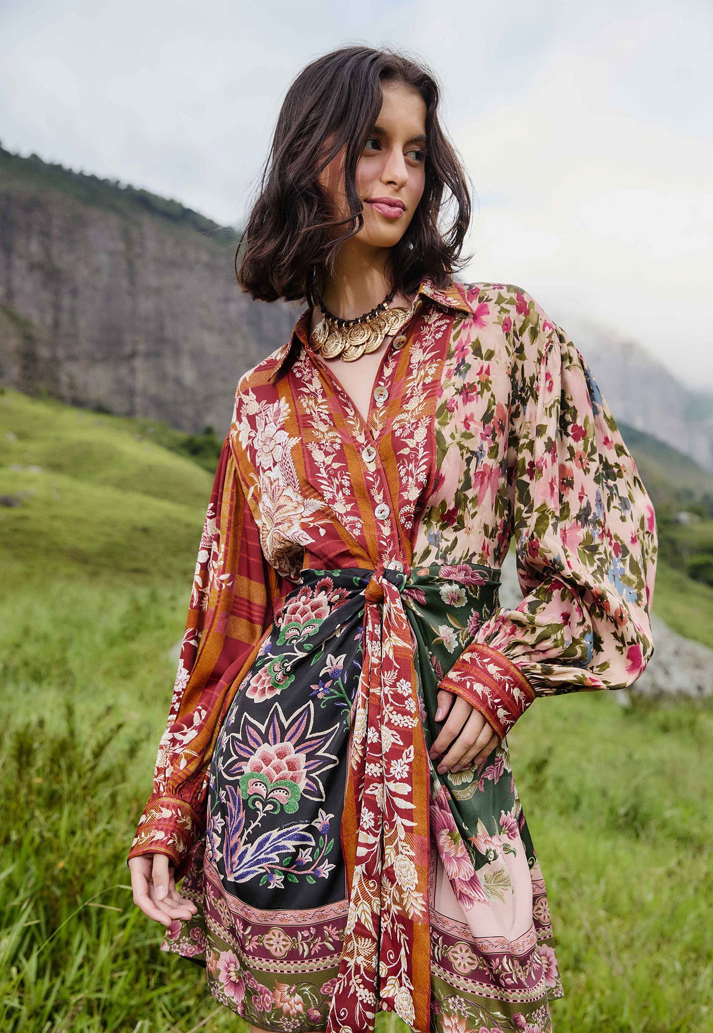 Winter Garden Mini Dress - Multi