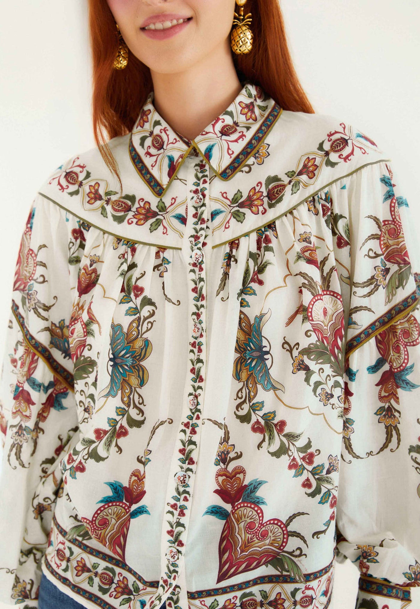 Majestic Hearts Blouse - Cream