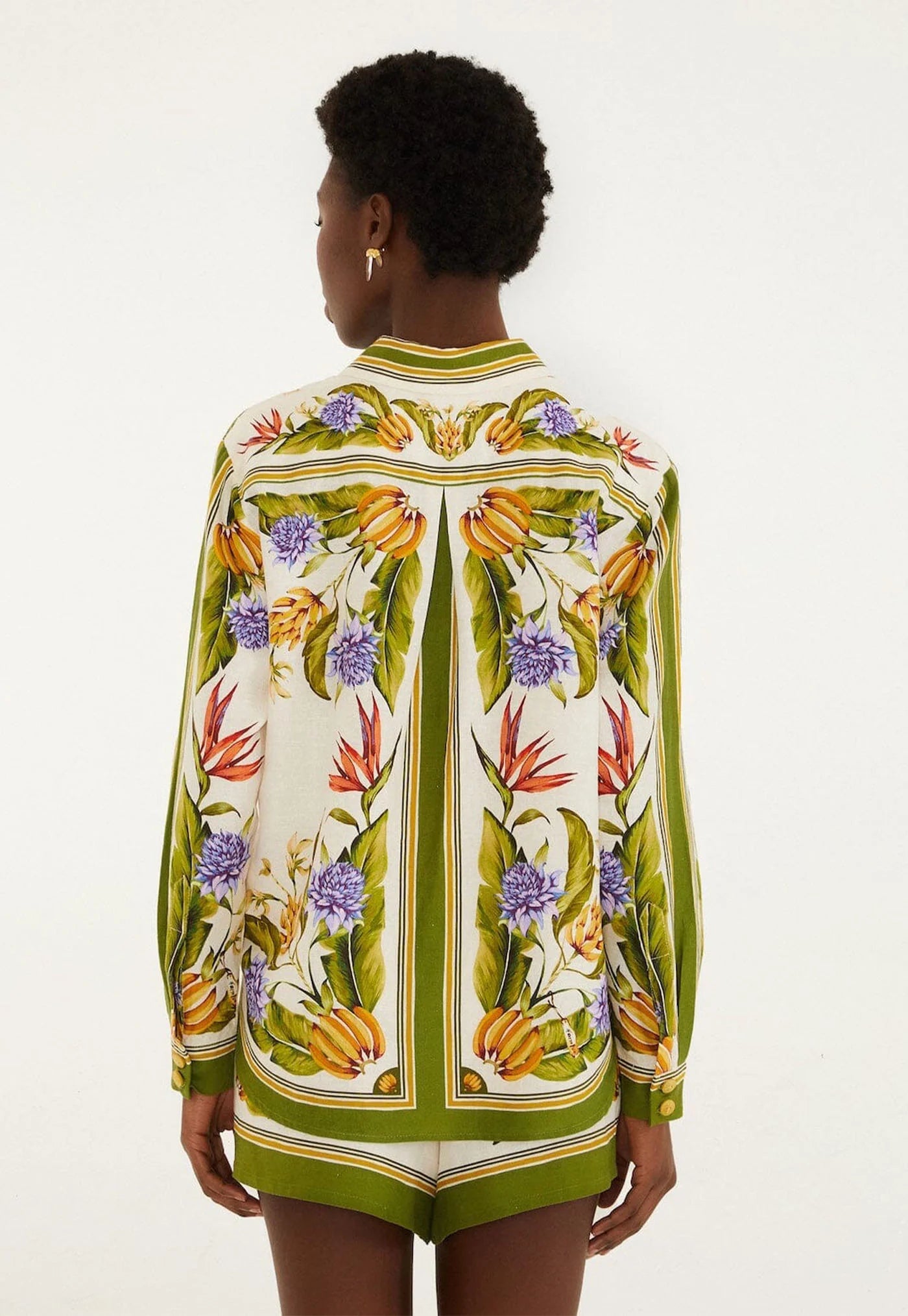 Tropical Scarf Sand Shirt - Green
