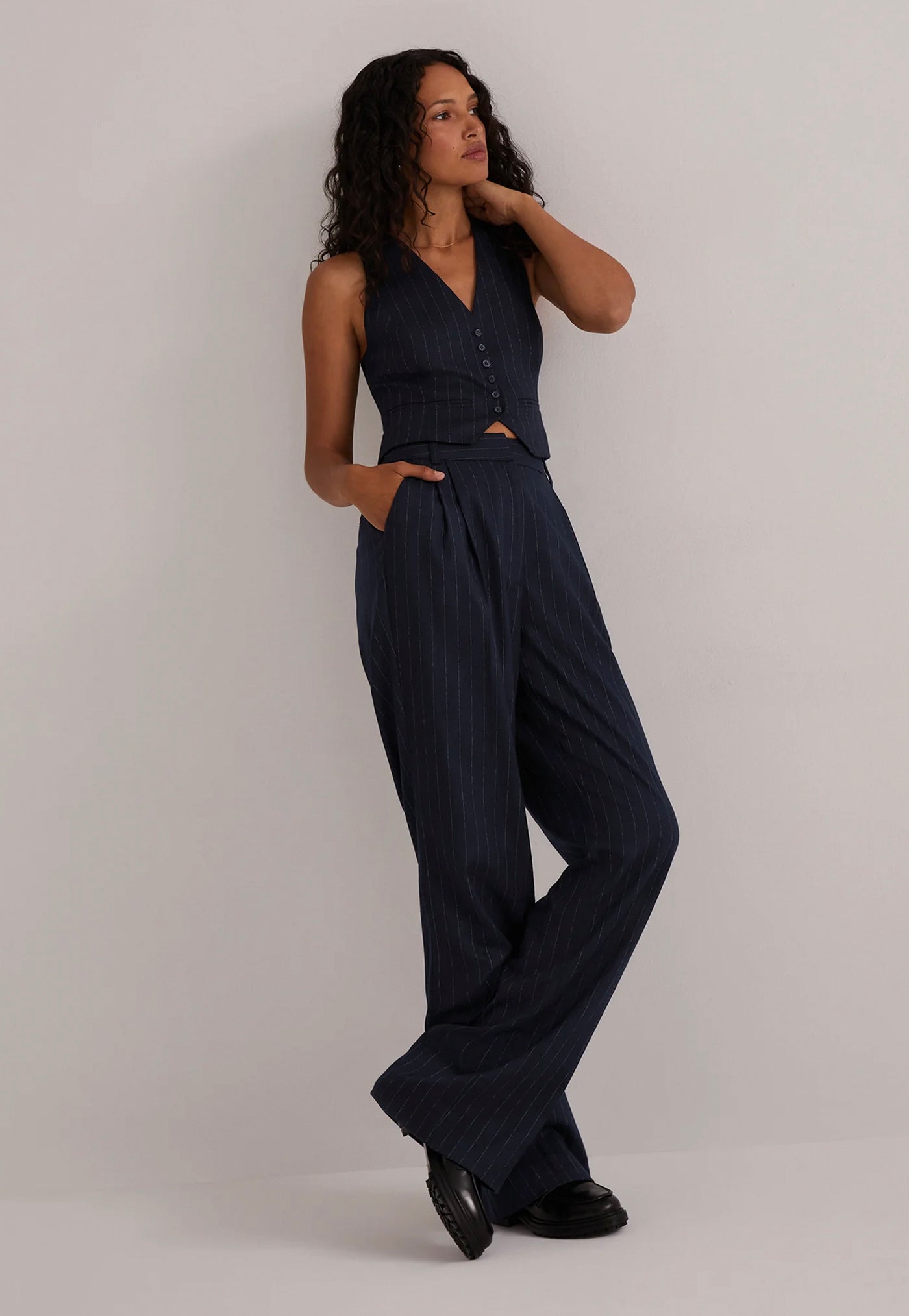 The Favorite Pant - Navy Pinstripe
