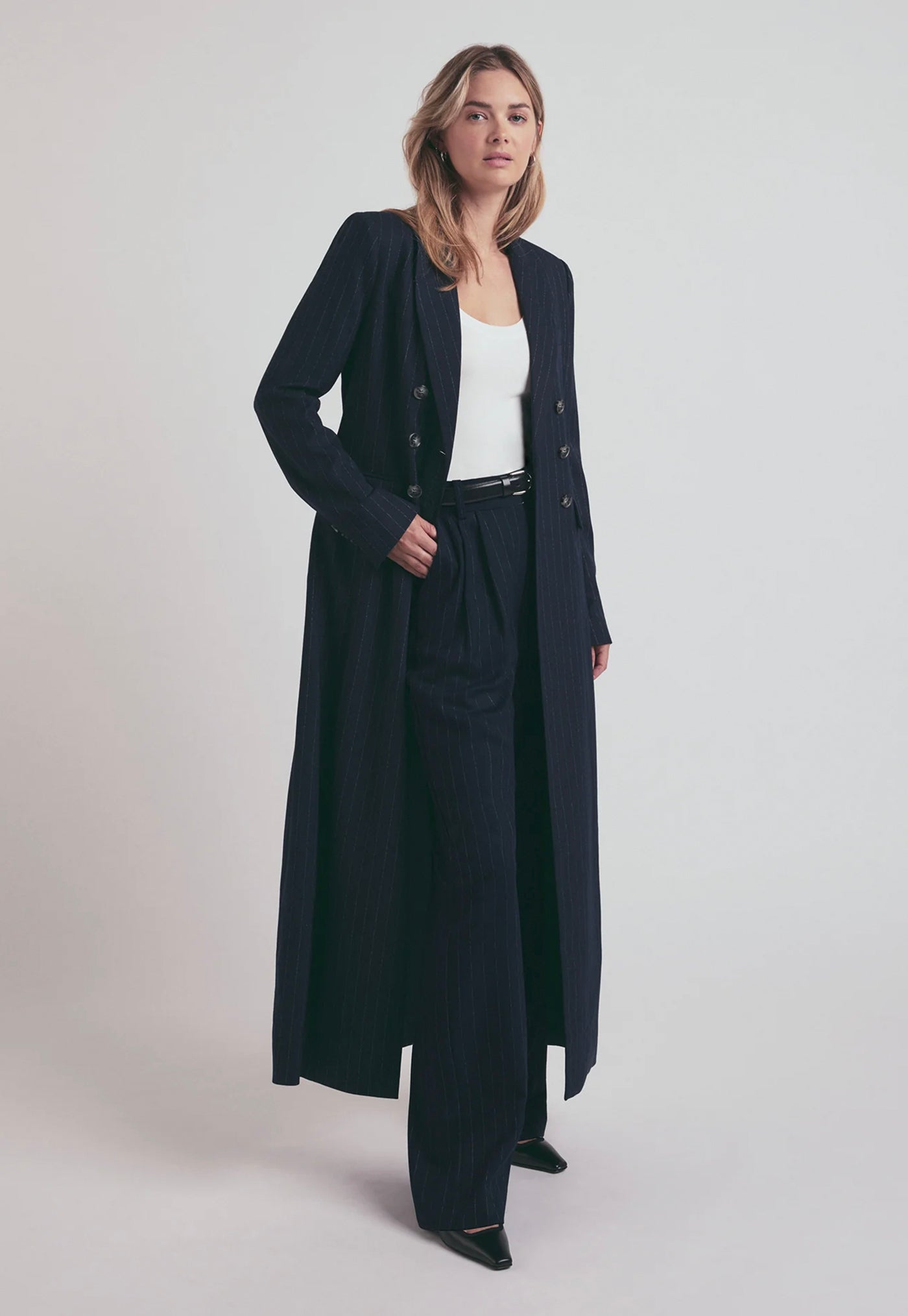 The Favorite Pant - Navy Pinstripe