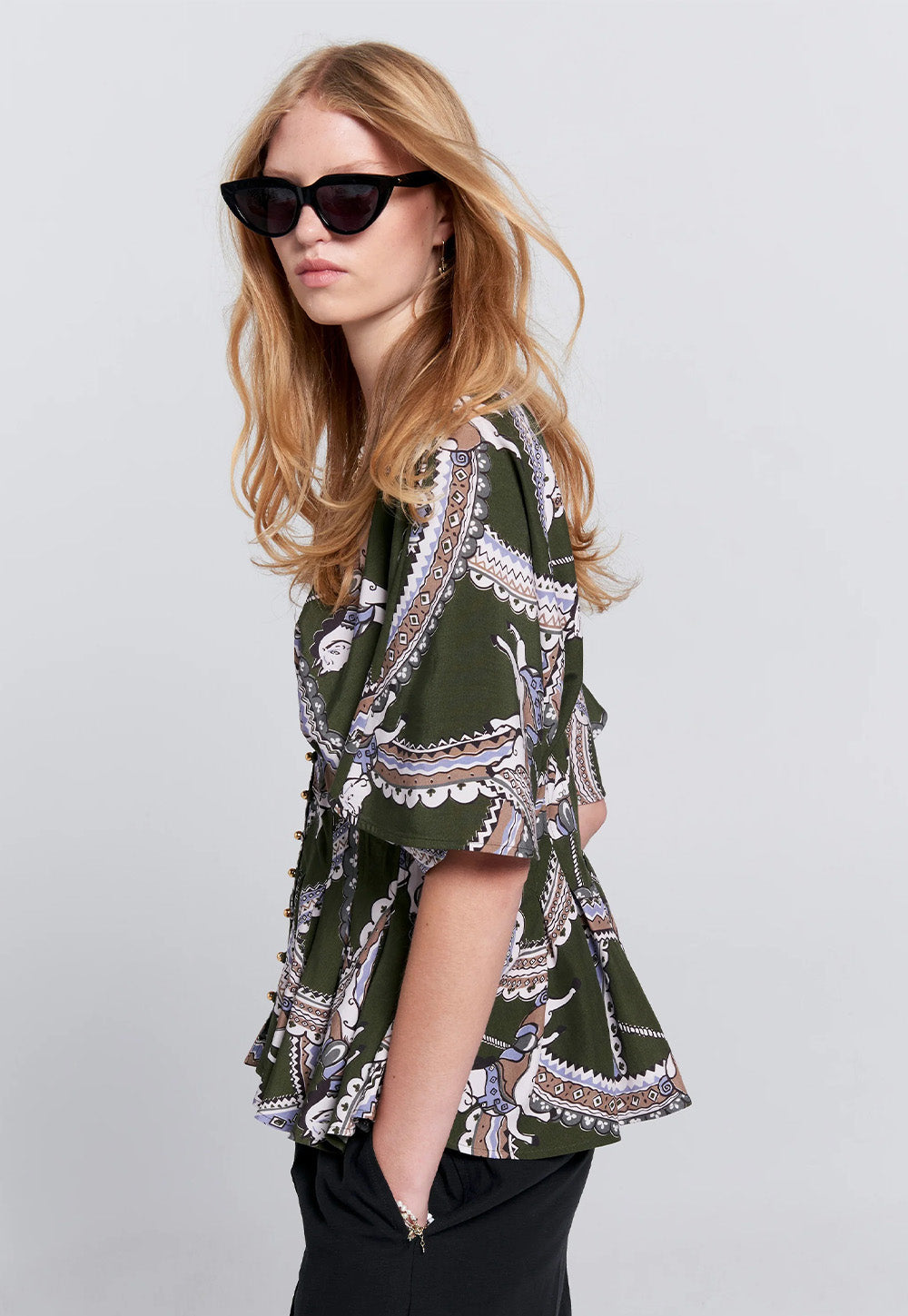 Florence Top - Olive Multi