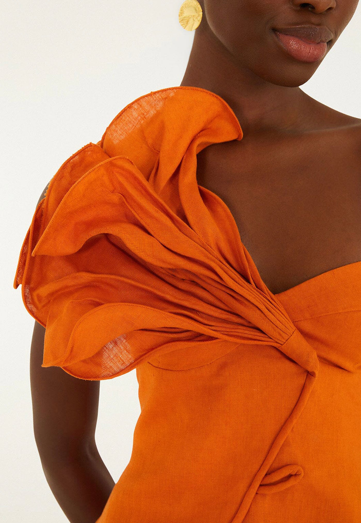 Flower Mini Dress - Orange
