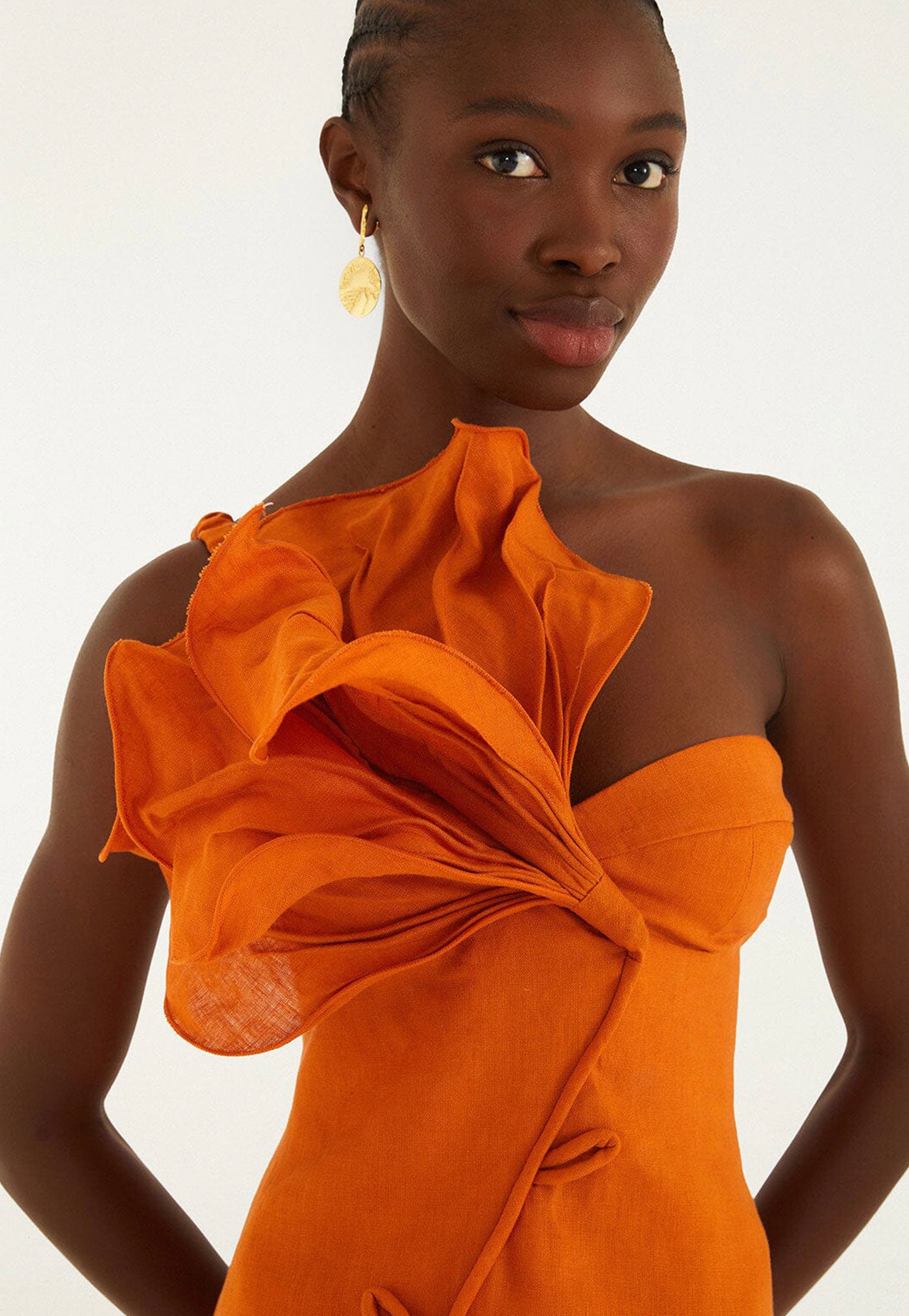 Flower Mini Dress - Orange