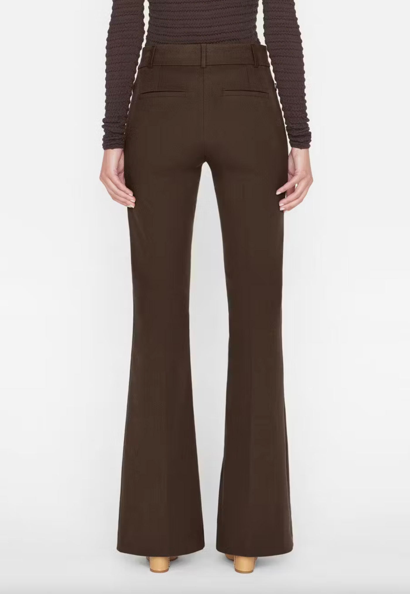 Le High Flare Split Front Trouser - Espresso sold by Angel Divine