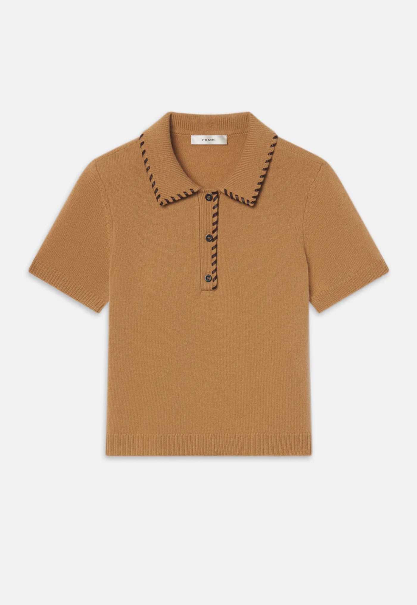 The Leather Stitch Polo - Camel