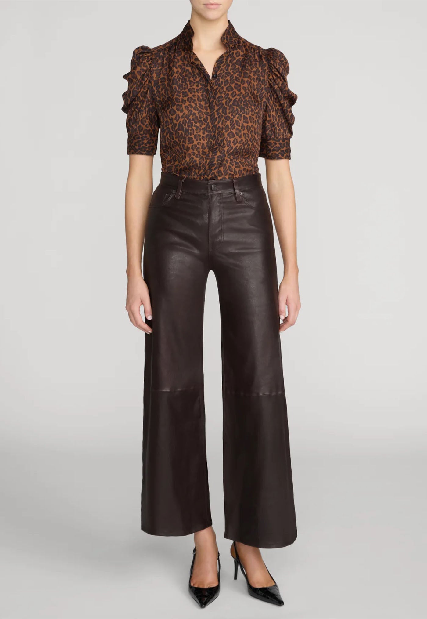 The Gillian Blouse - Light Leopard Multi
