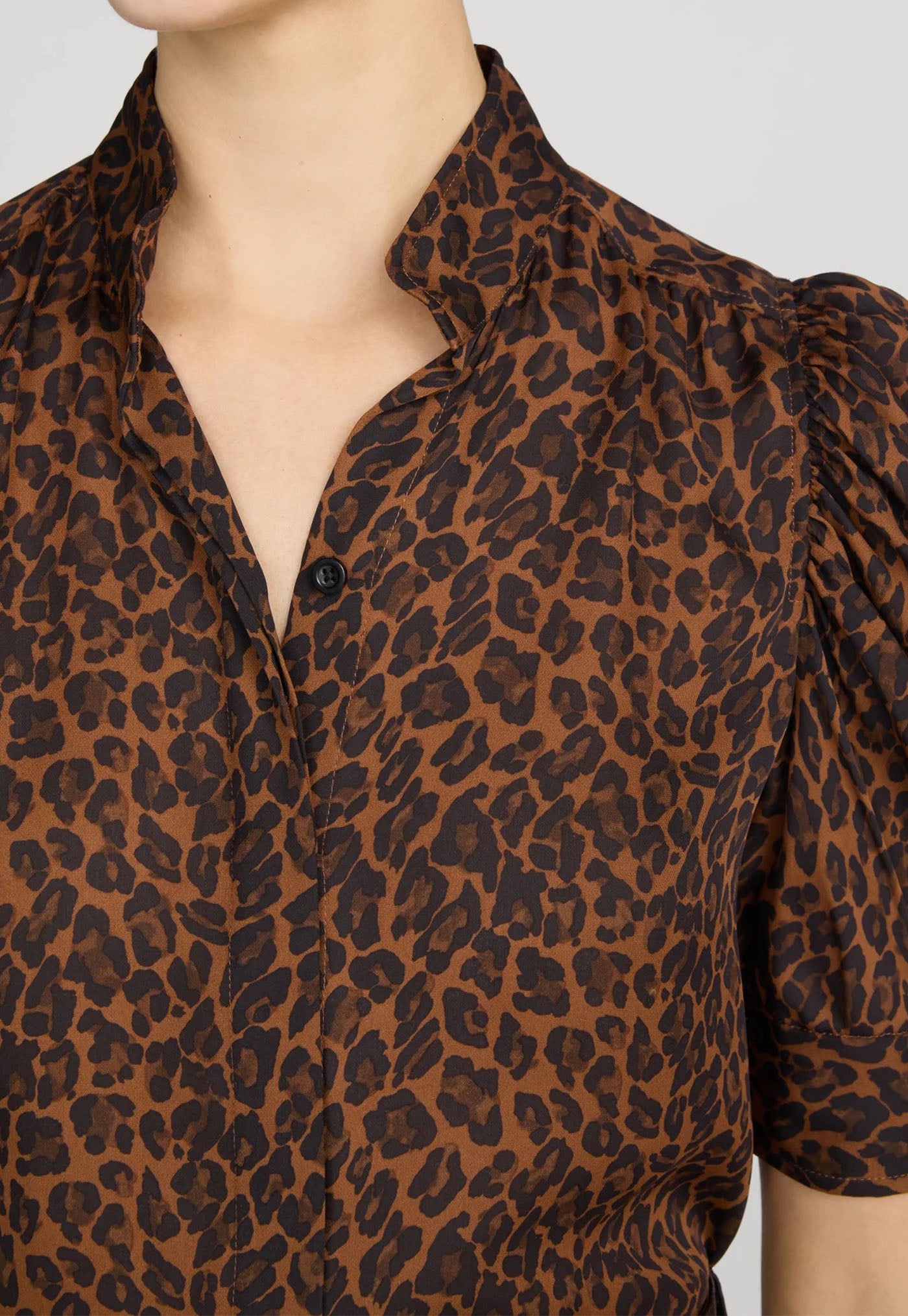 The Gillian Blouse - Light Leopard Multi