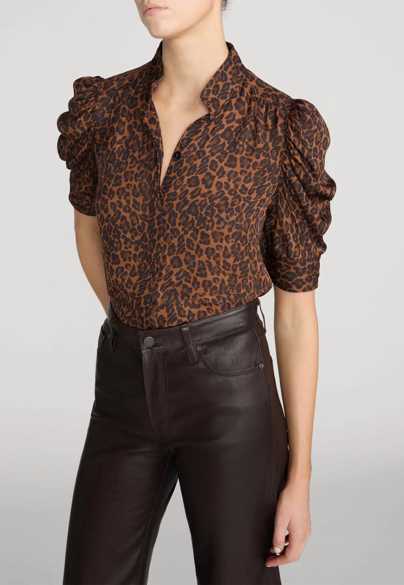 The Gillian Blouse - Light Leopard Multi