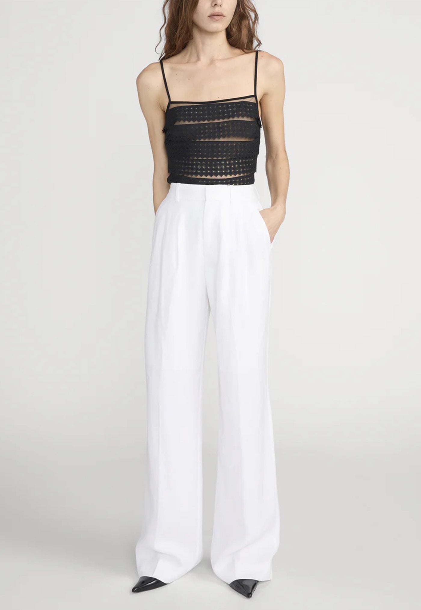 Lattice Crochet Cami - Black