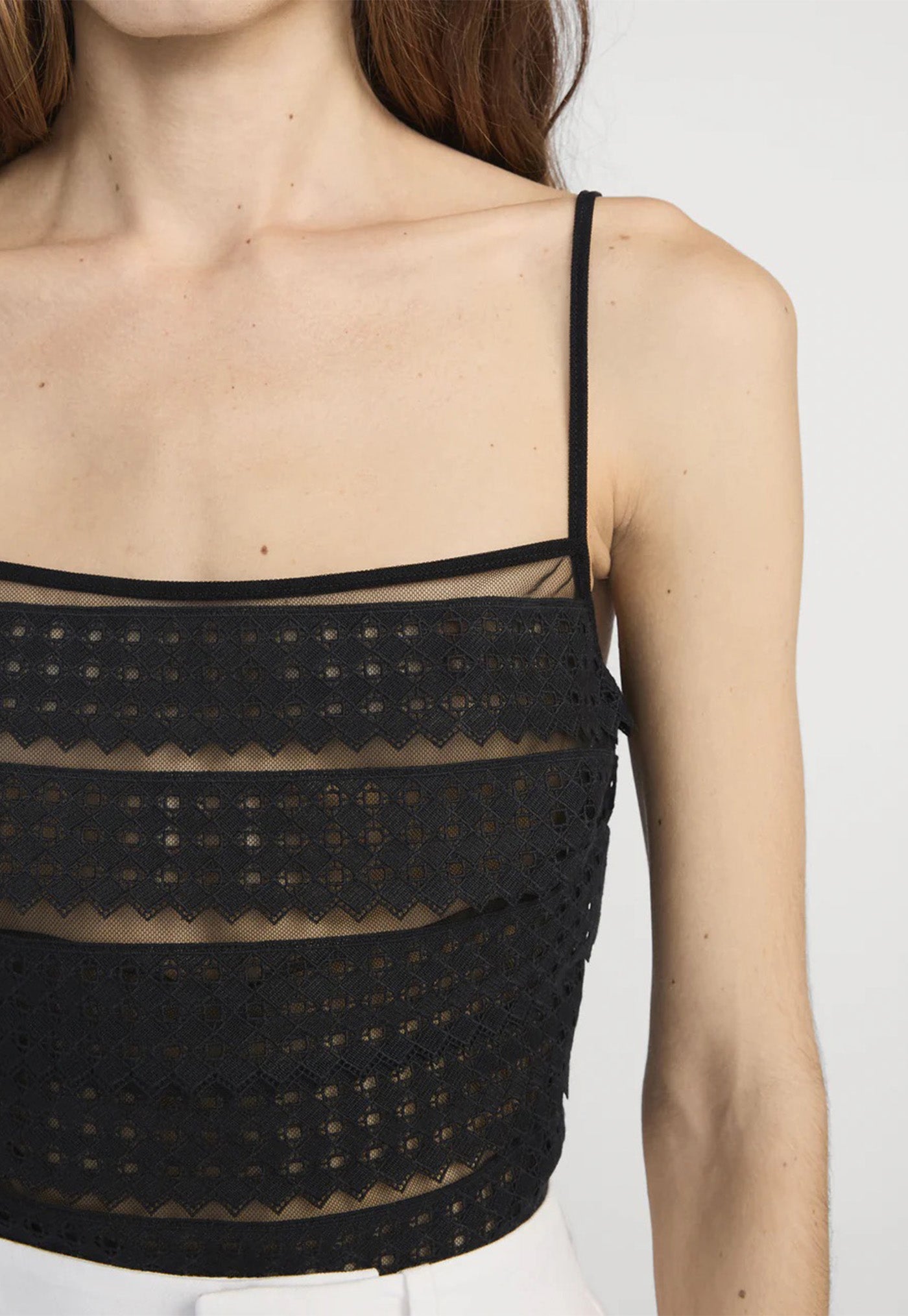 Lattice Crochet Cami - Black