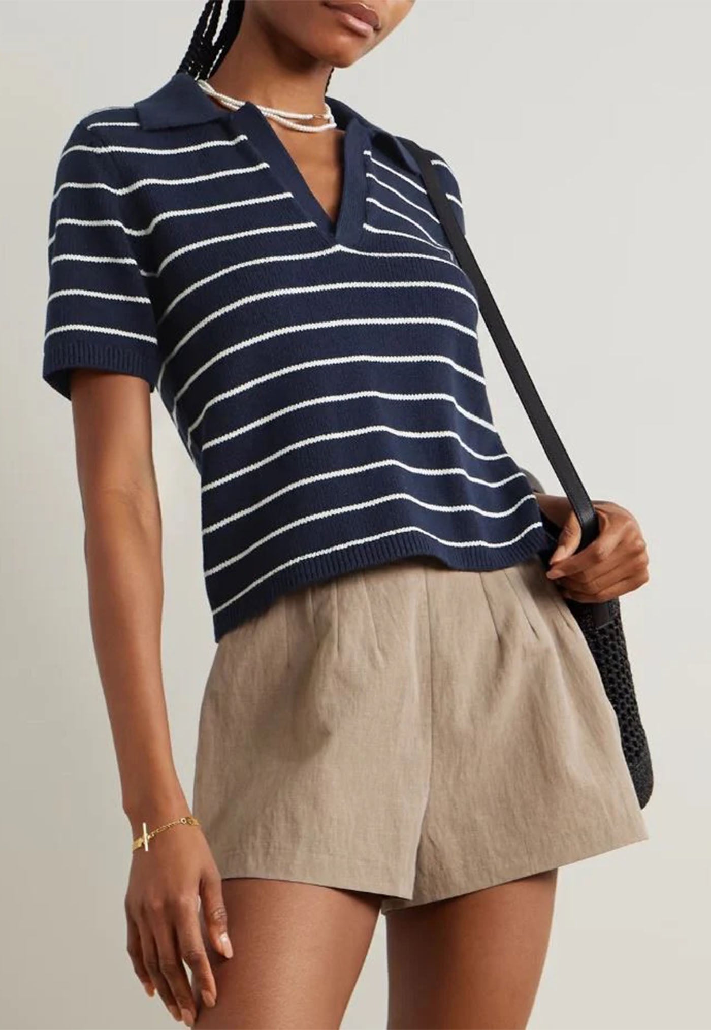 Striped Easy Polo - Navy Multi