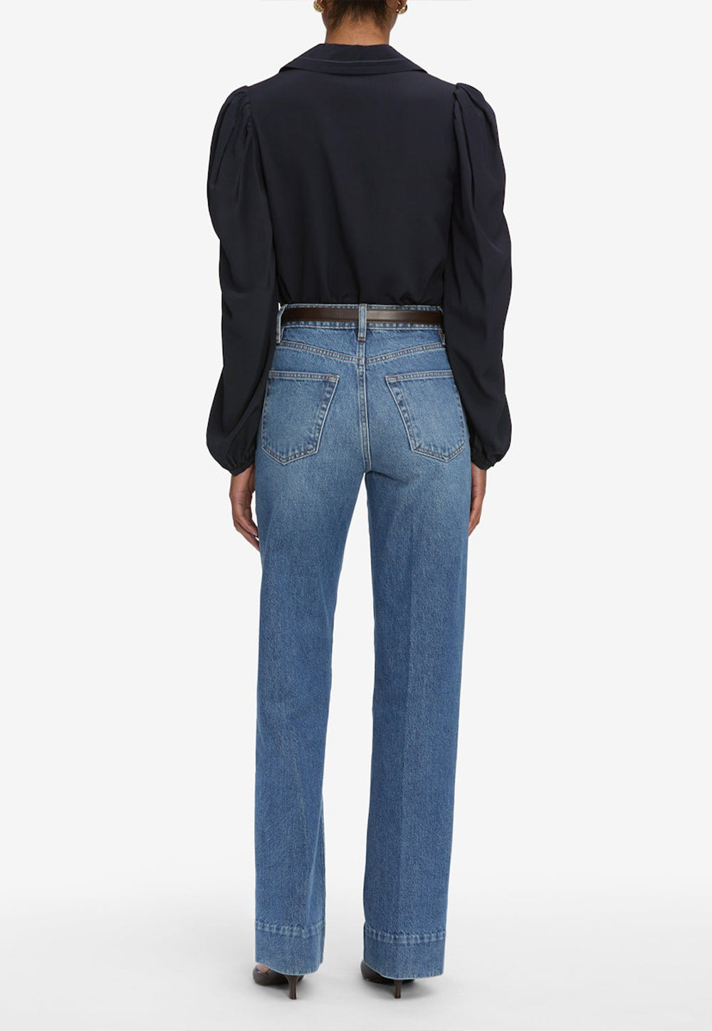 The Long Sleeve Sailor Blouse - Navy