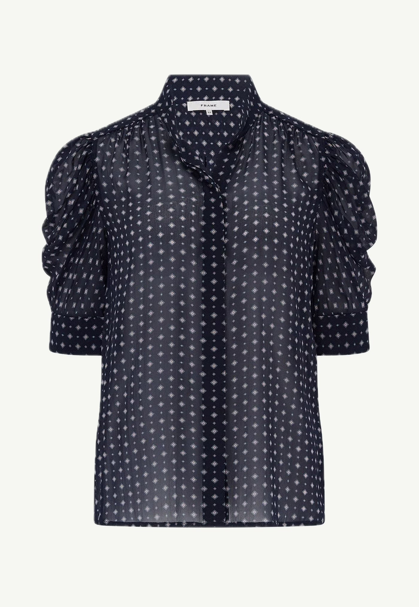 The Tie Print Gillian Top - Navy Multi