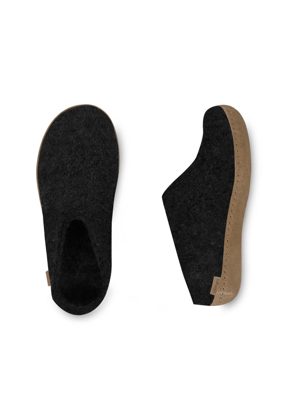 The Leather Slip On - Charcoal