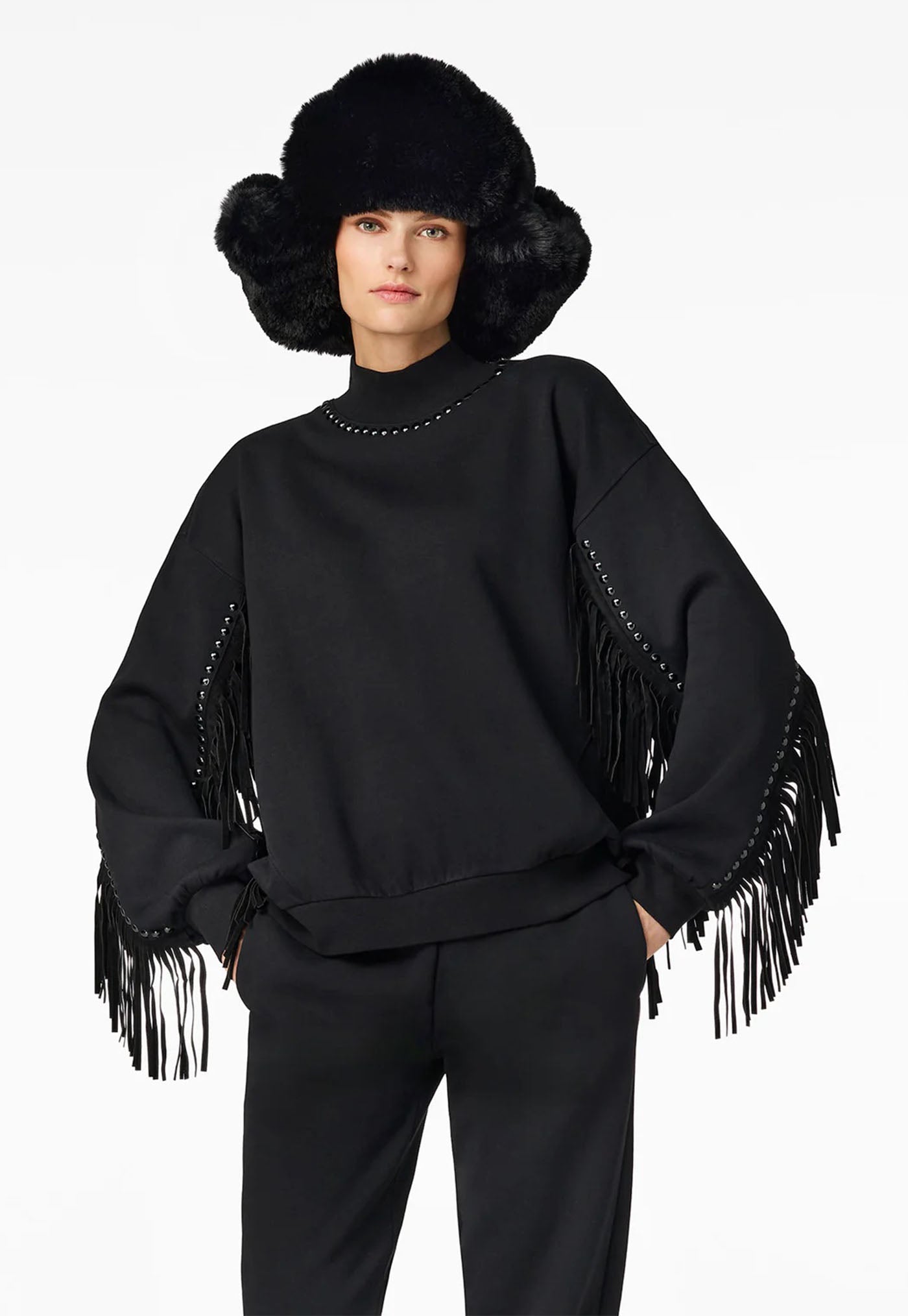 Frenzy Crew Neck Sweater - Black