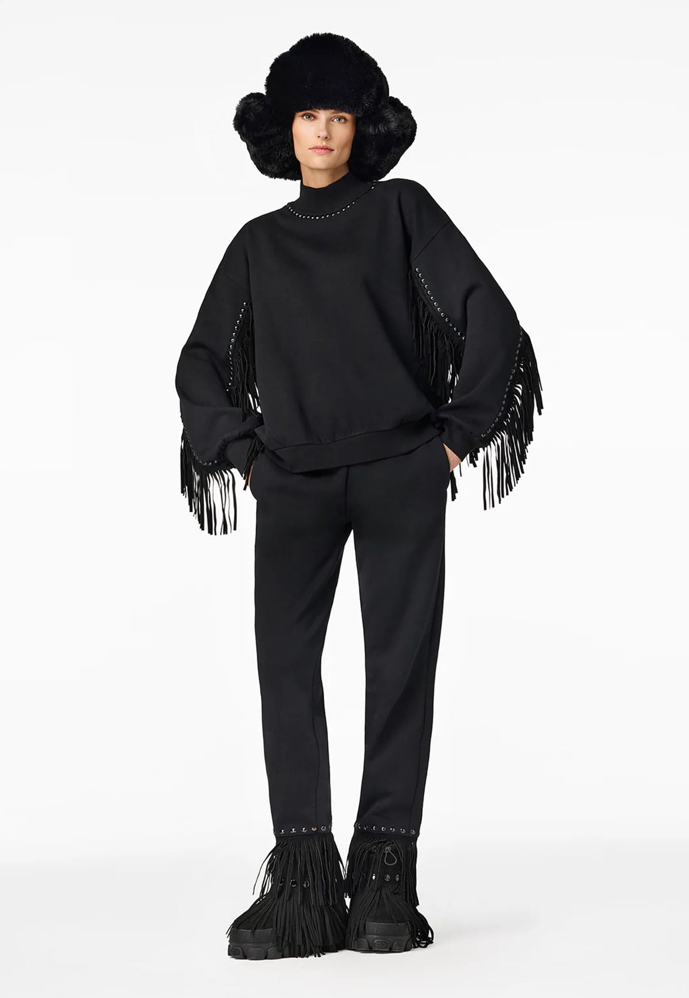 Frenzy Crew Neck Sweater - Black