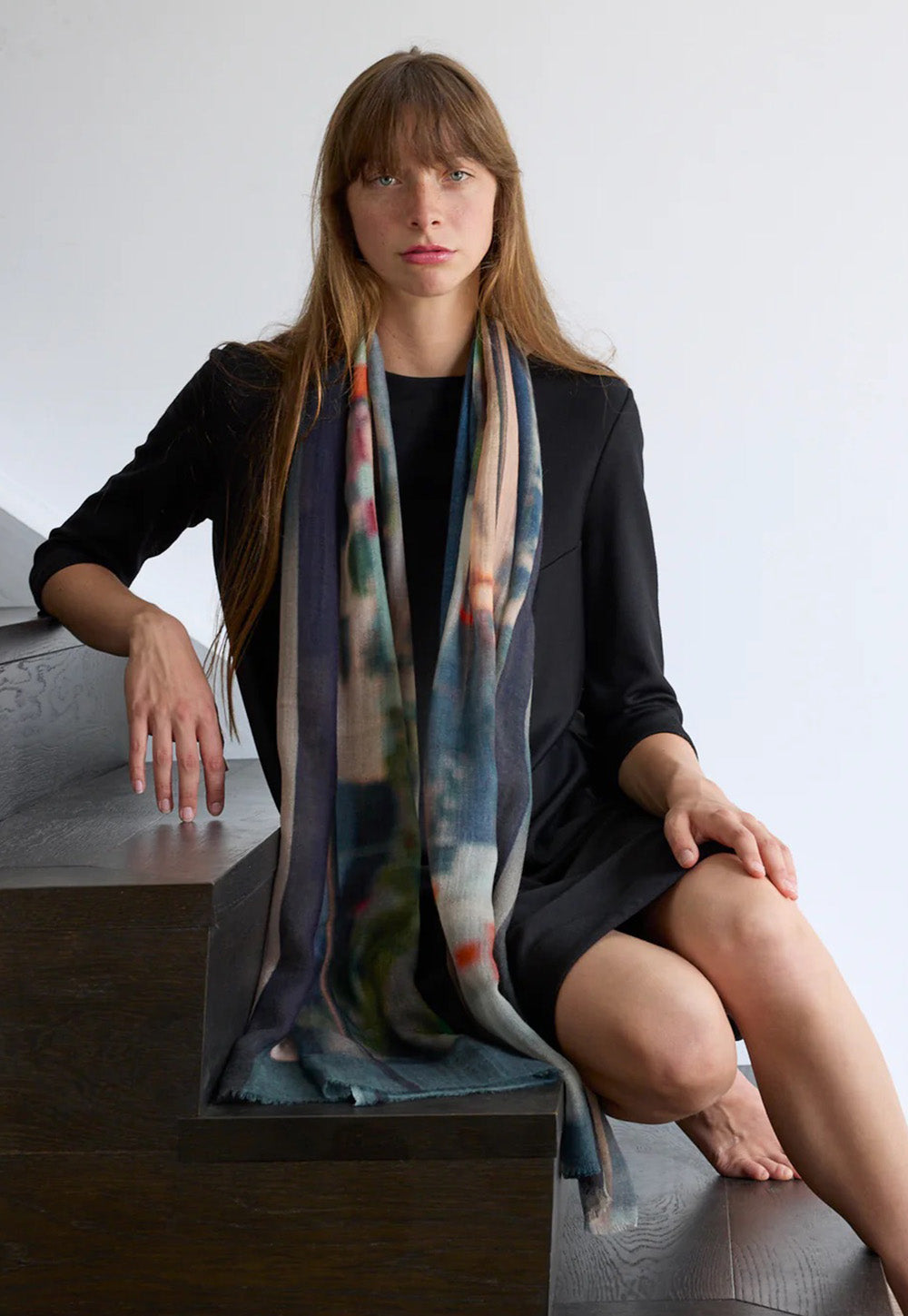 Monorail Views Skinny Wool/Silk Scarf