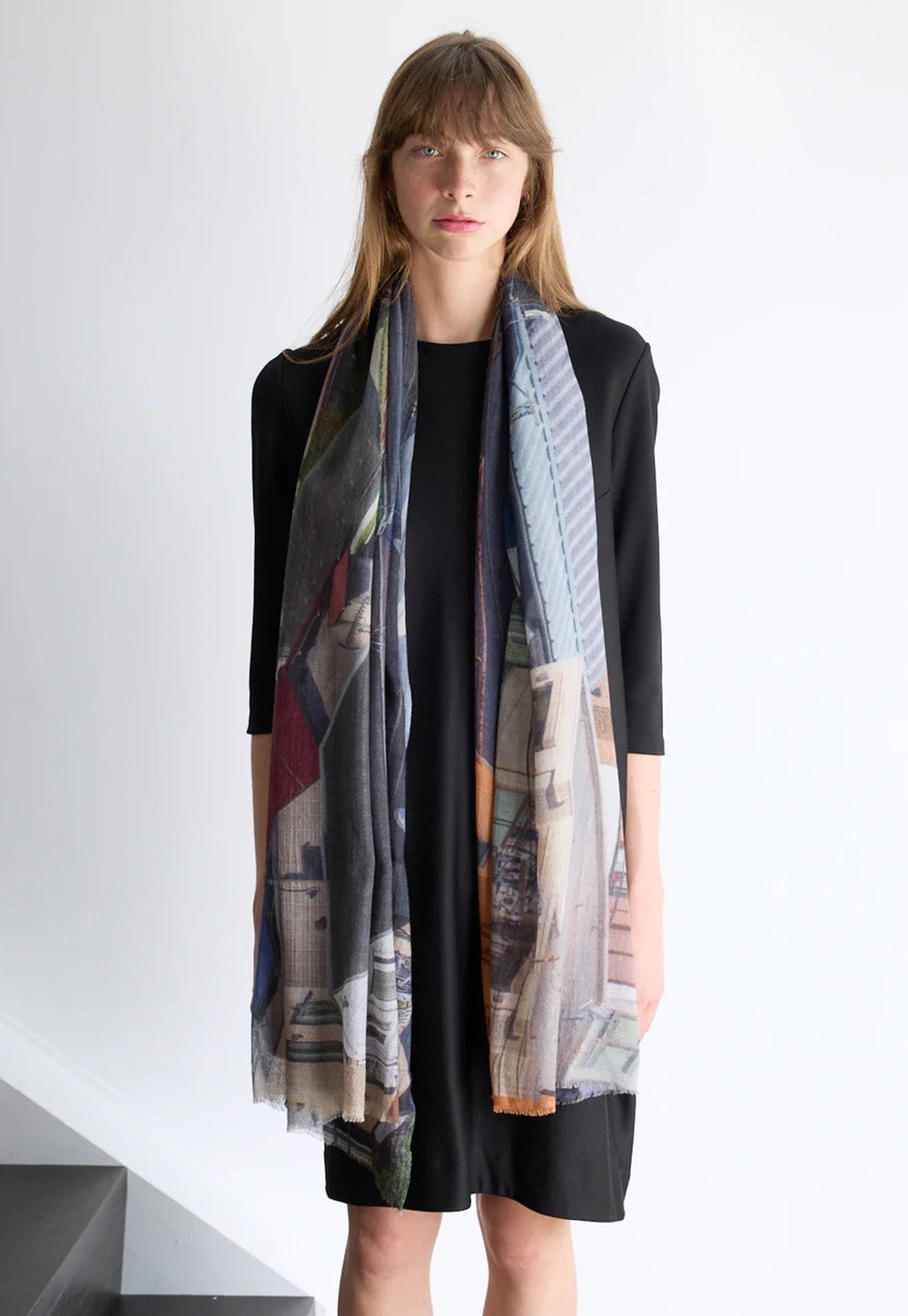 Shinjuku Rooftops Skinny Wool/Silk Scarf