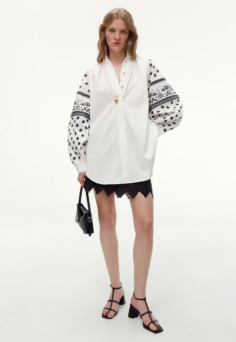 Franka Embroidered Shirt - White