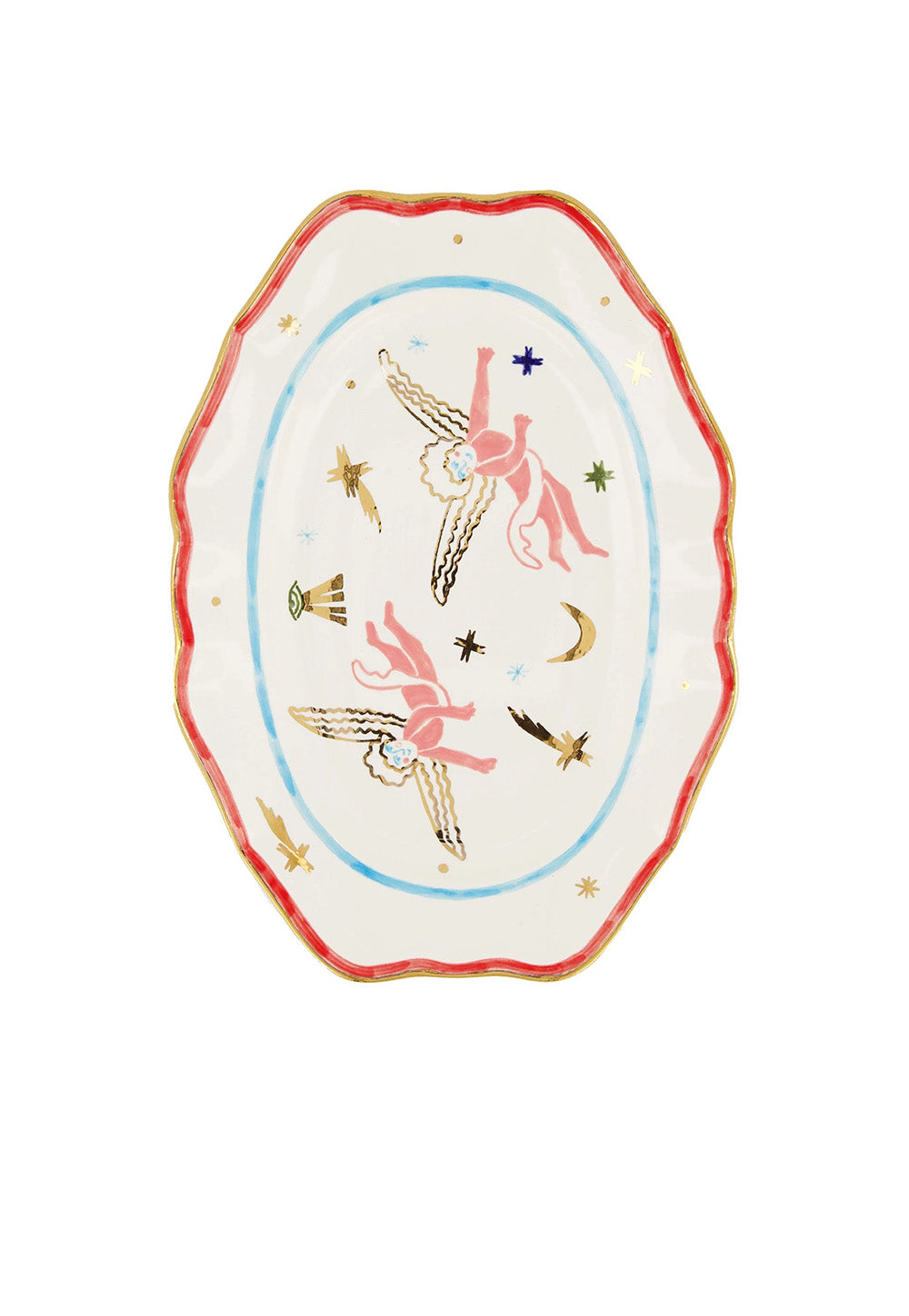 Tiger Oval Plate With Angels