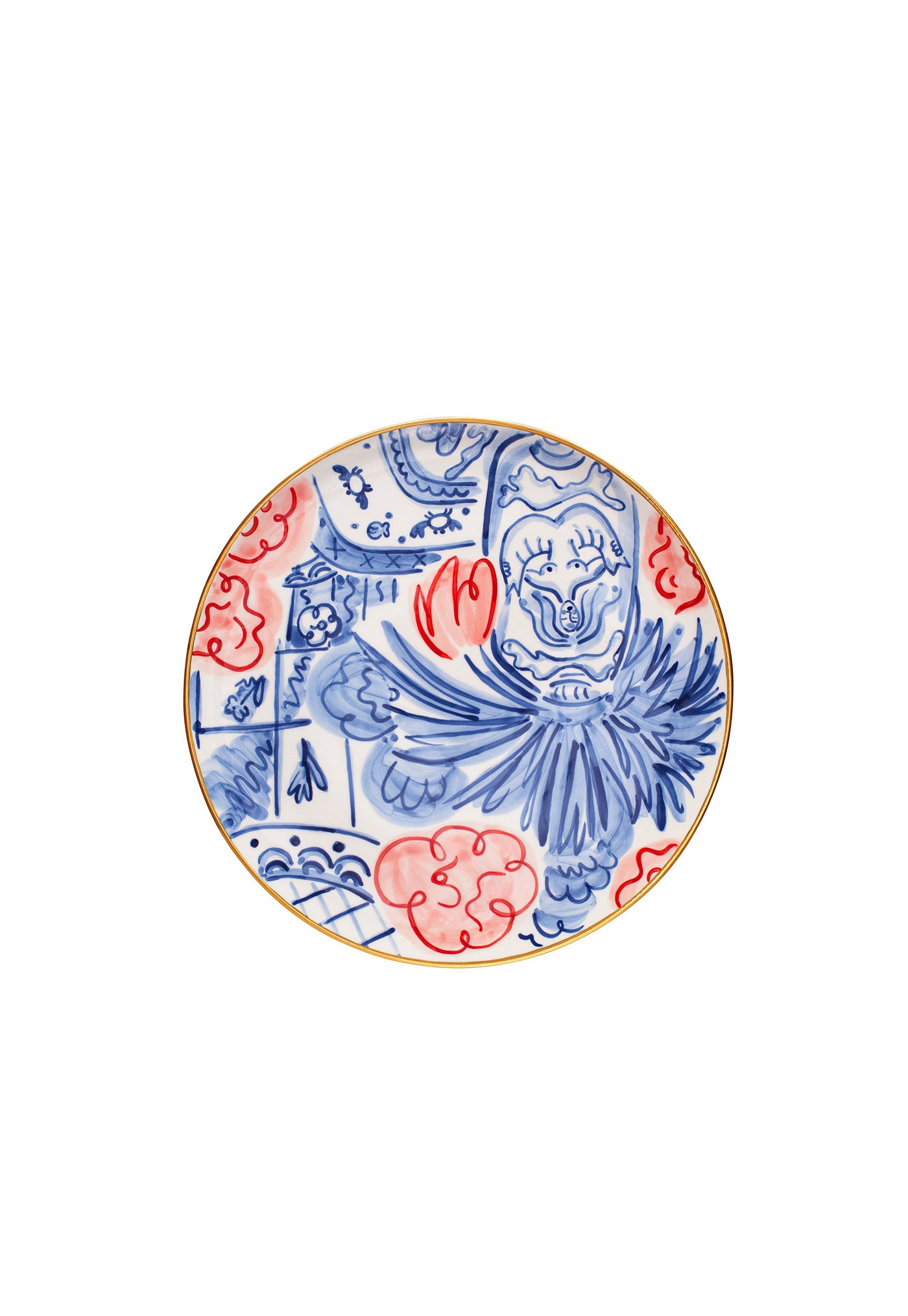 Still Life Plate - Pink/Blue