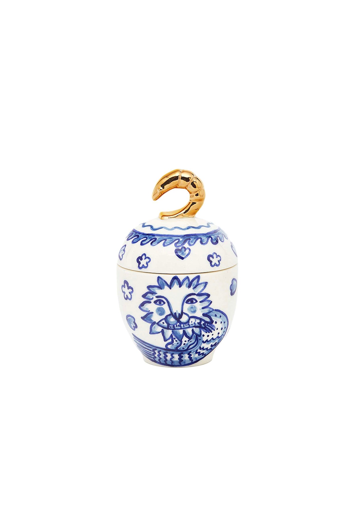 Ceramic Sugar Bowl Sirens - Blue/White