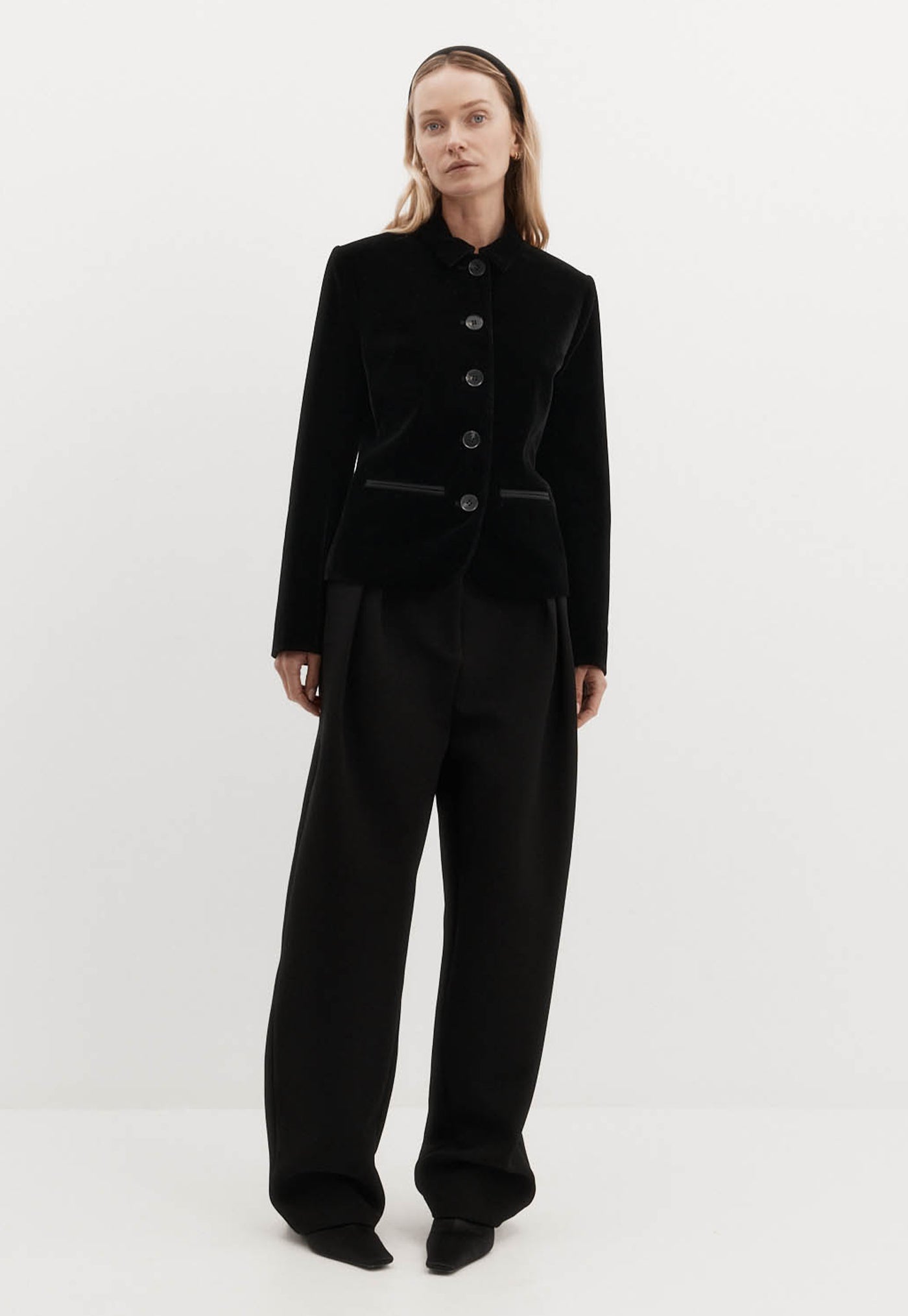 Bardot Blazer - Black Velvet
