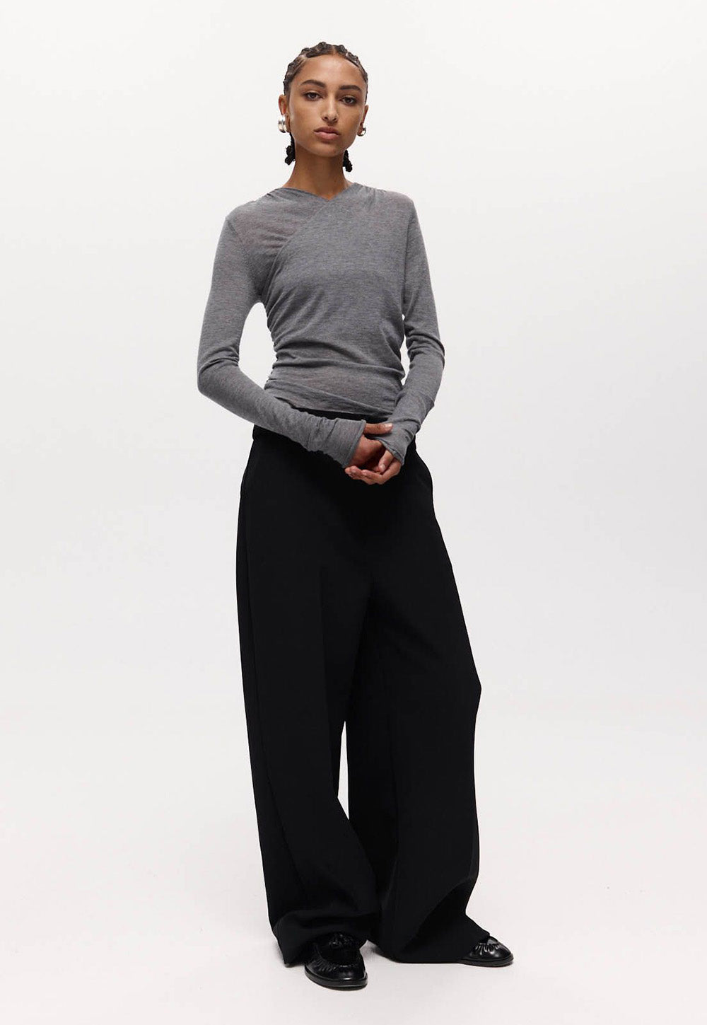 Caius Trouser - Black Bonded Suiting