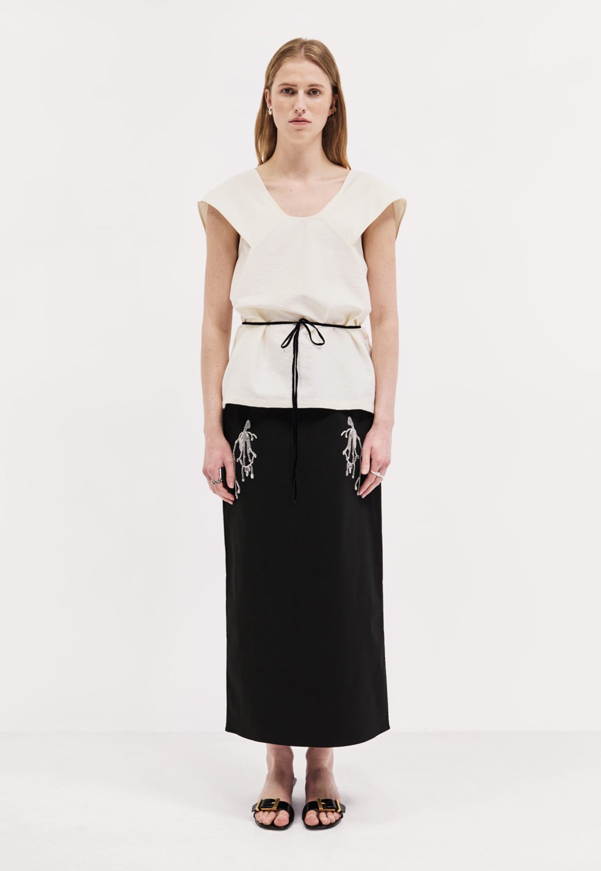 Camilla Skirt - Beaded Black