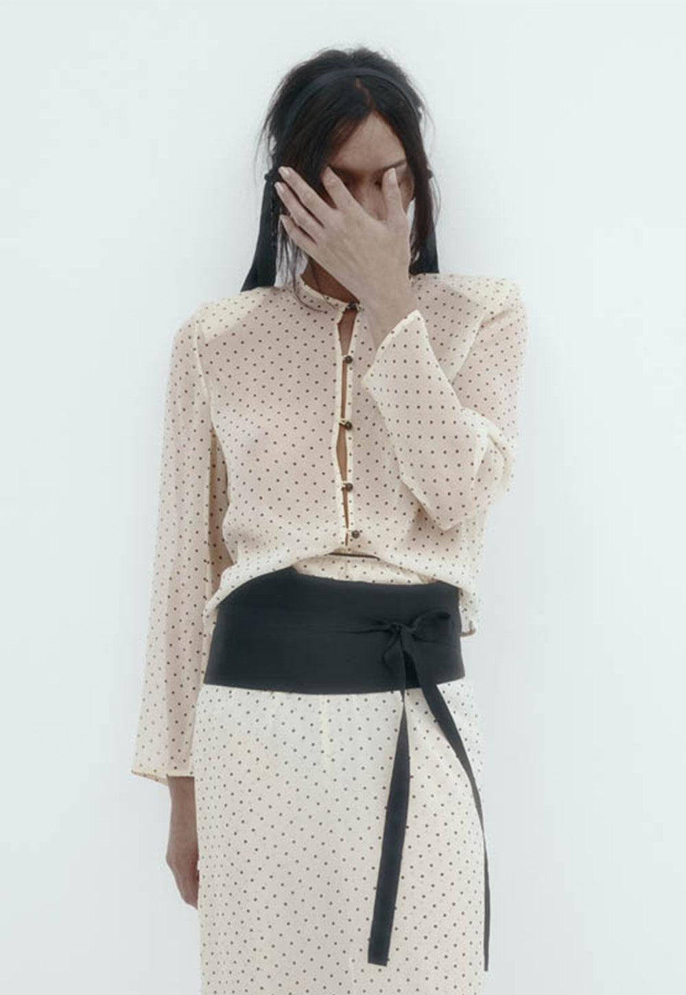 Eileen Top - Cream Polkadot