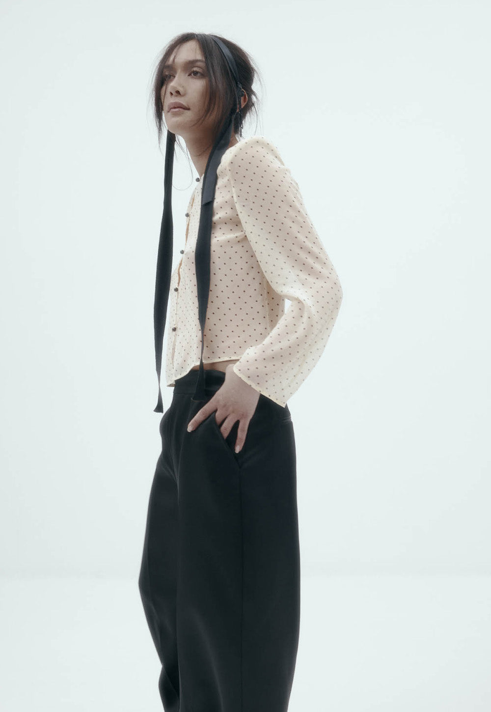 Eileen Top - Cream Polkadot