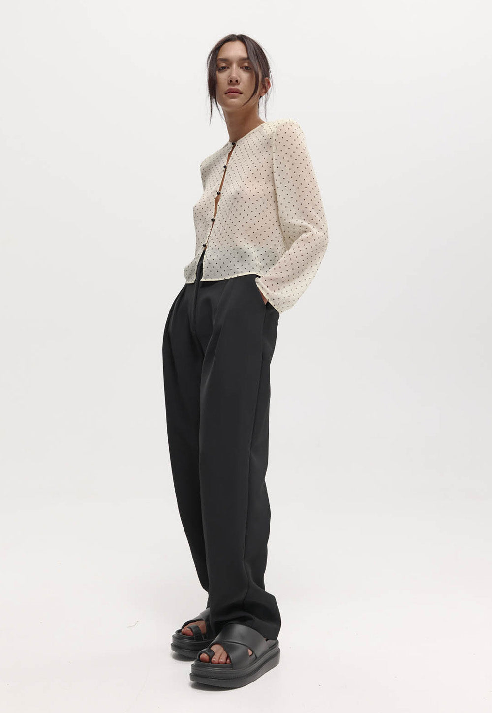Eileen Top - Cream Polkadot