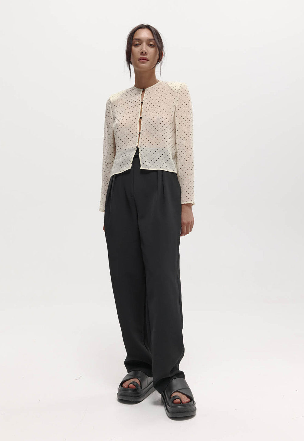 Eileen Top - Cream Polkadot