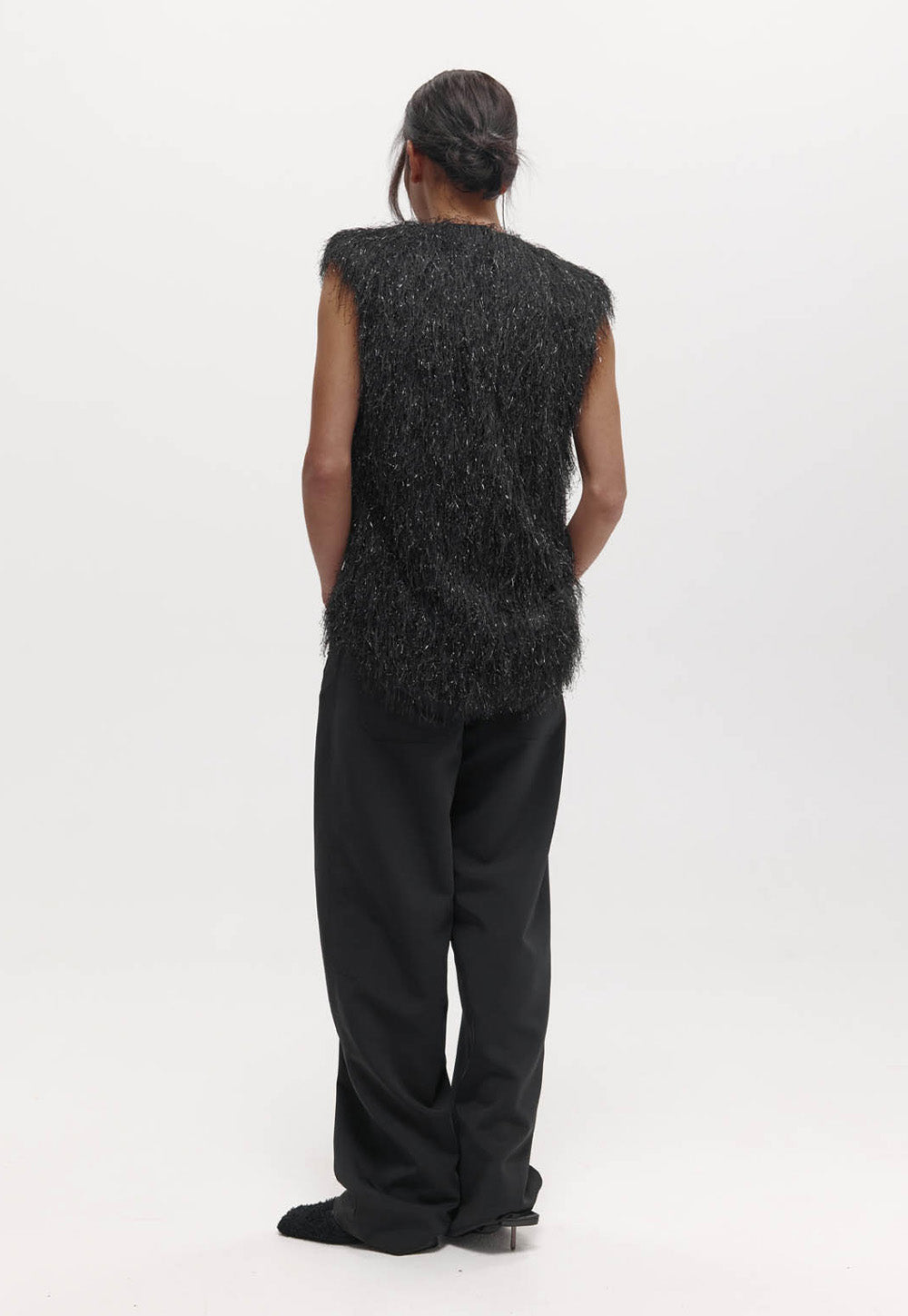 Garbo Top - Black Tinsel
