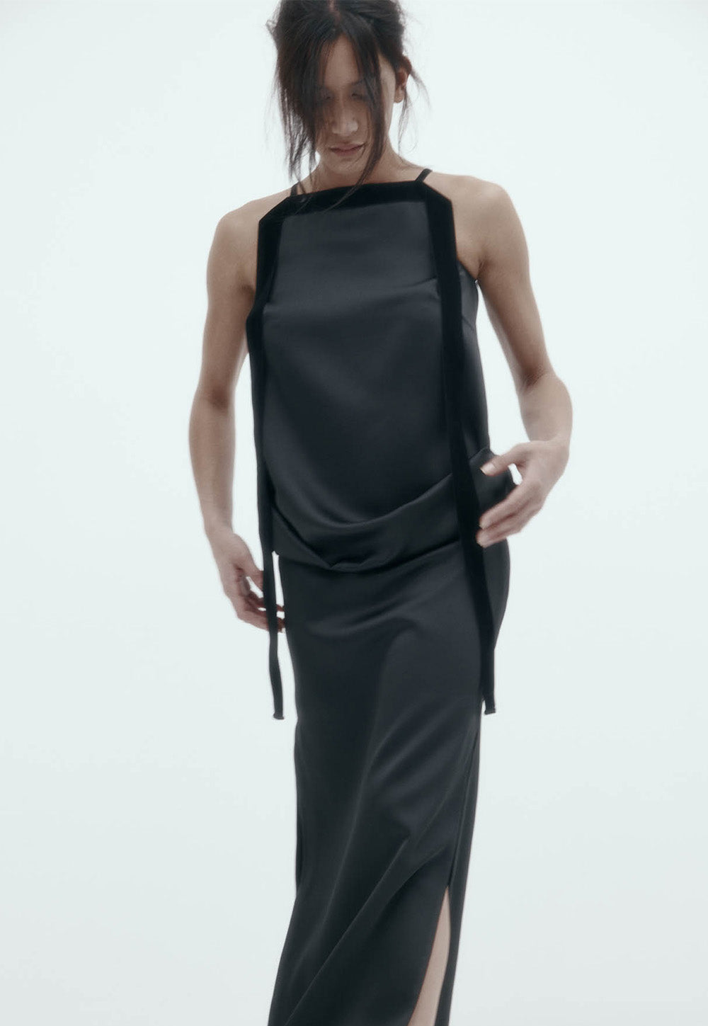 Hubert Halter Dress - Black