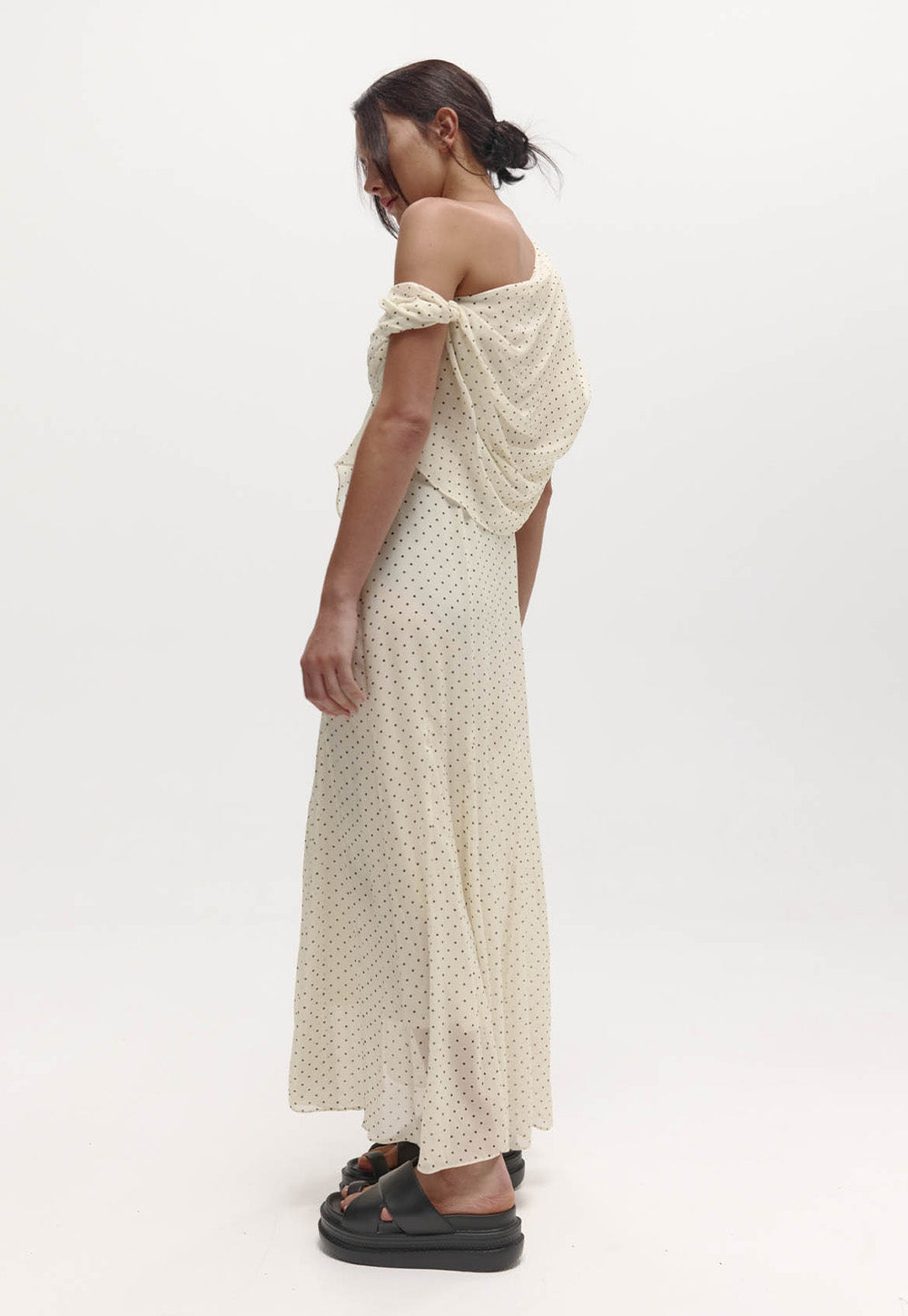 Lucille Dress Cream - Polka Dot