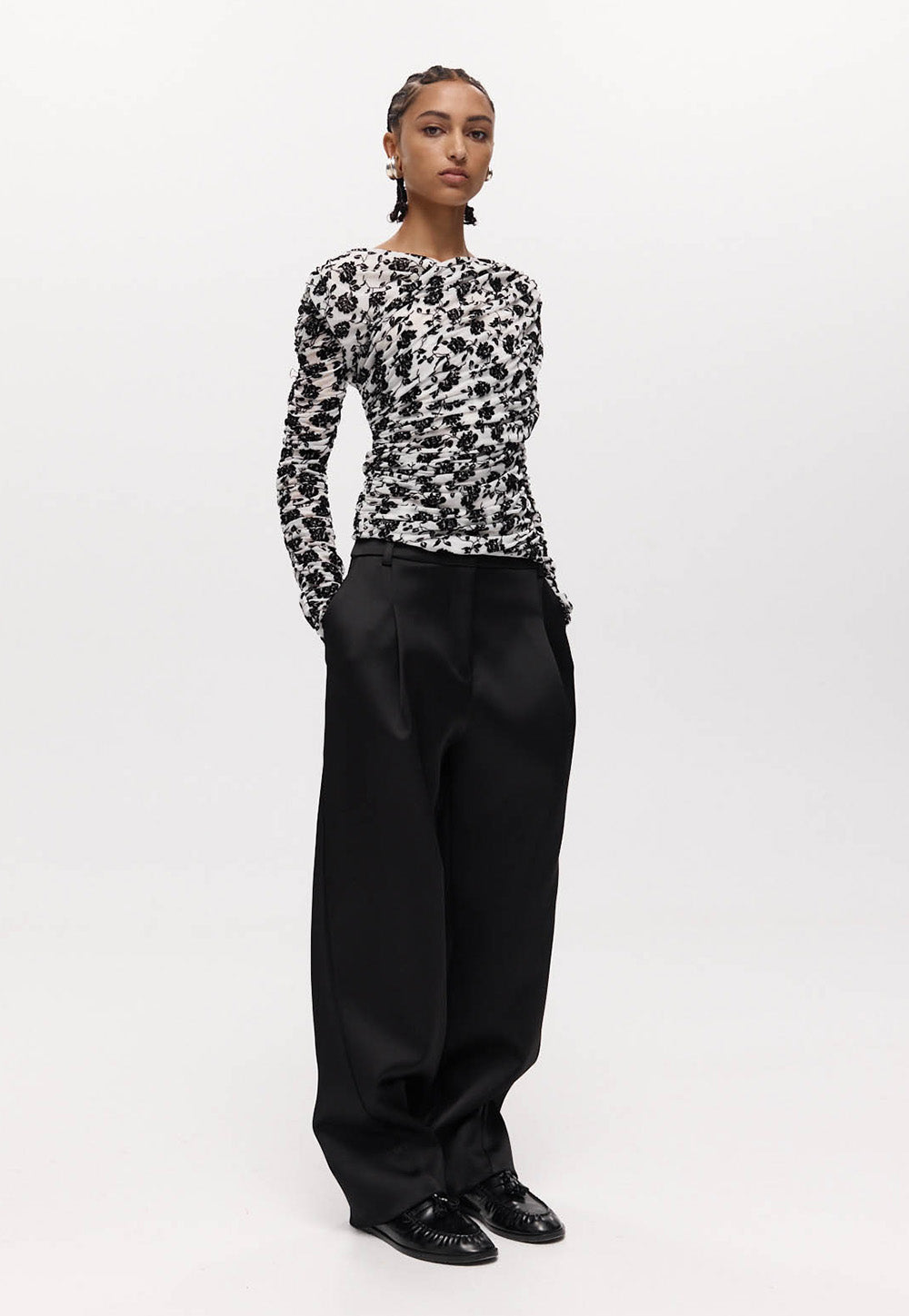 Rosie Wrap Top - White Mesh