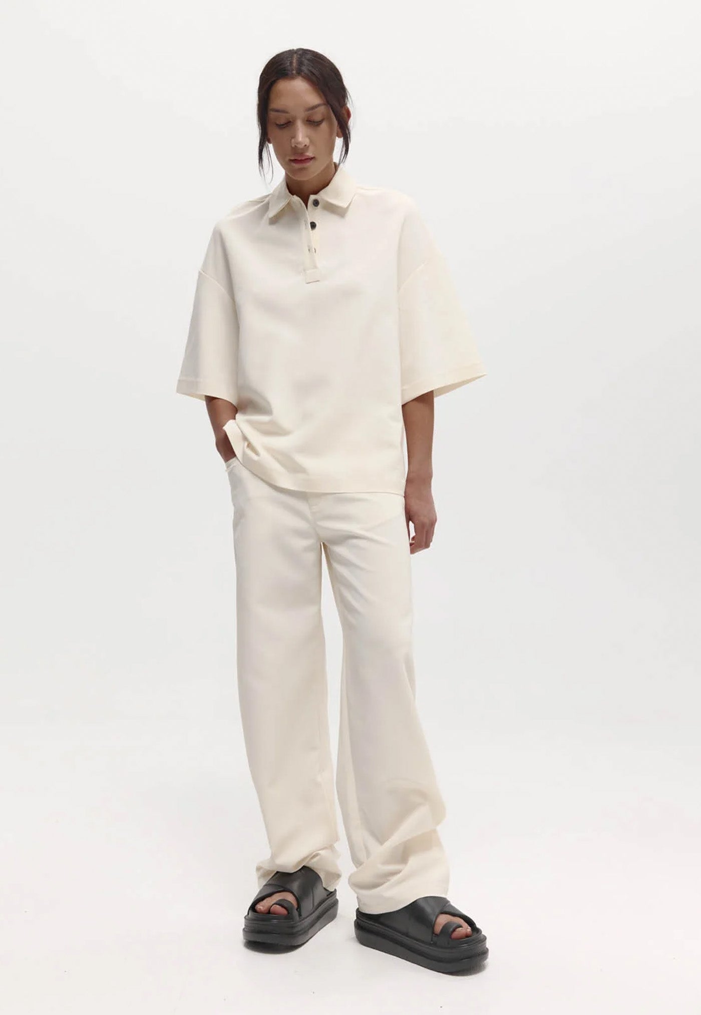 Short Sleeve Orwell Polo - Cream