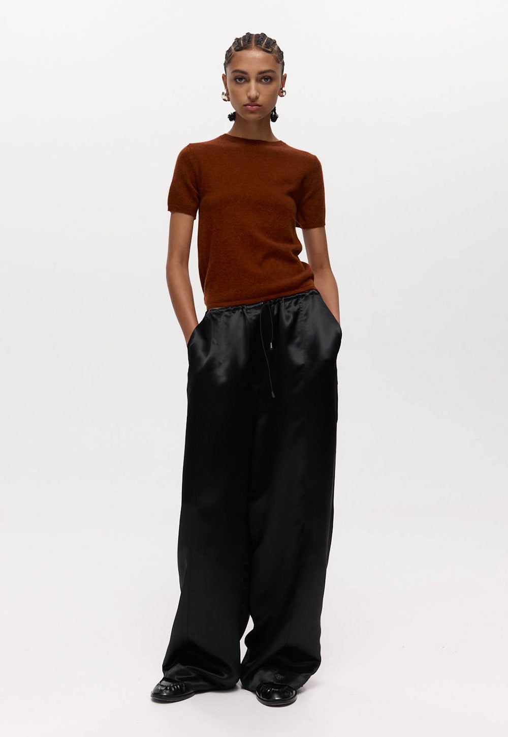 Tanaka Trouser - Black Satin