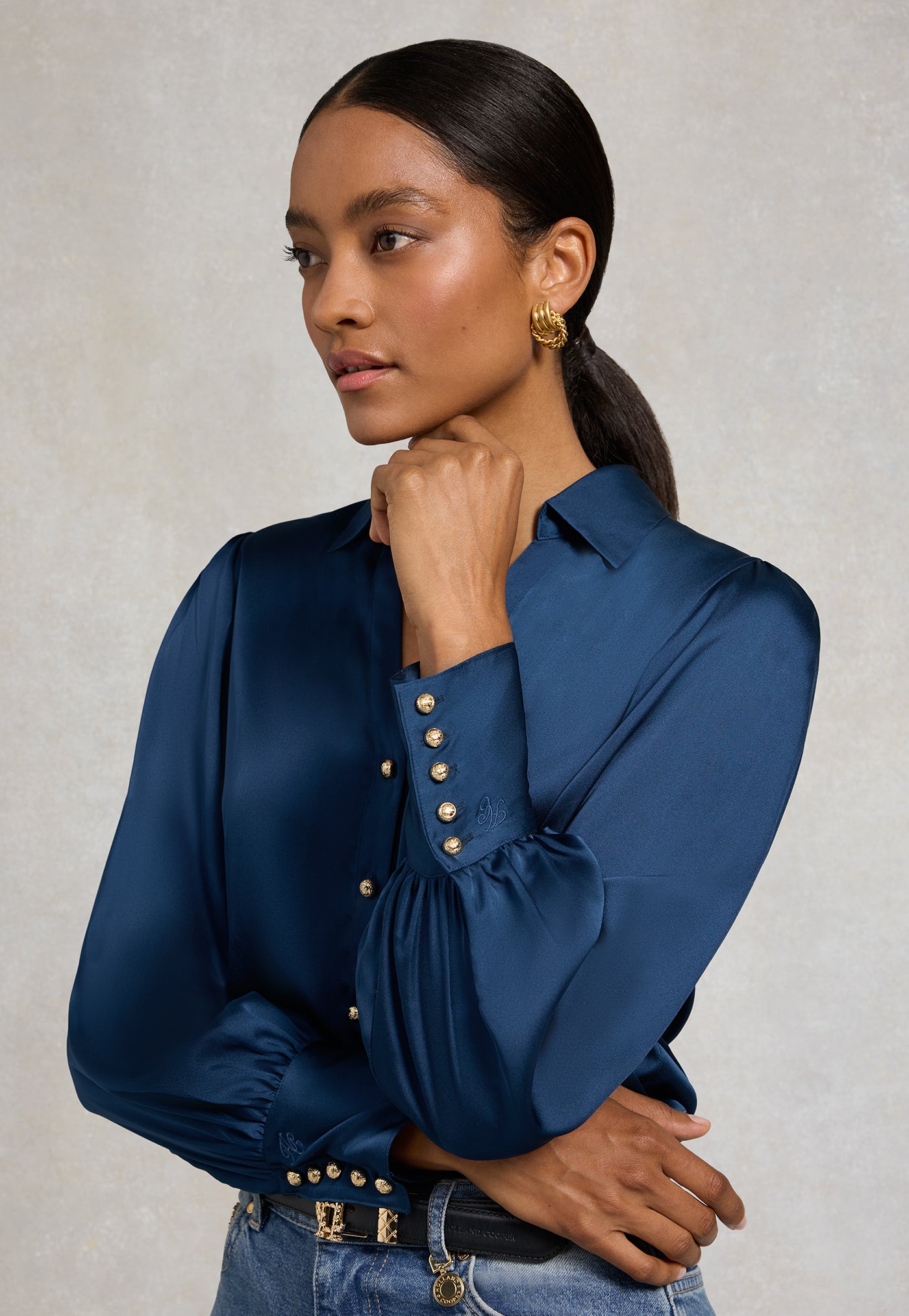 Annie V-Neck Shirt - Petrol