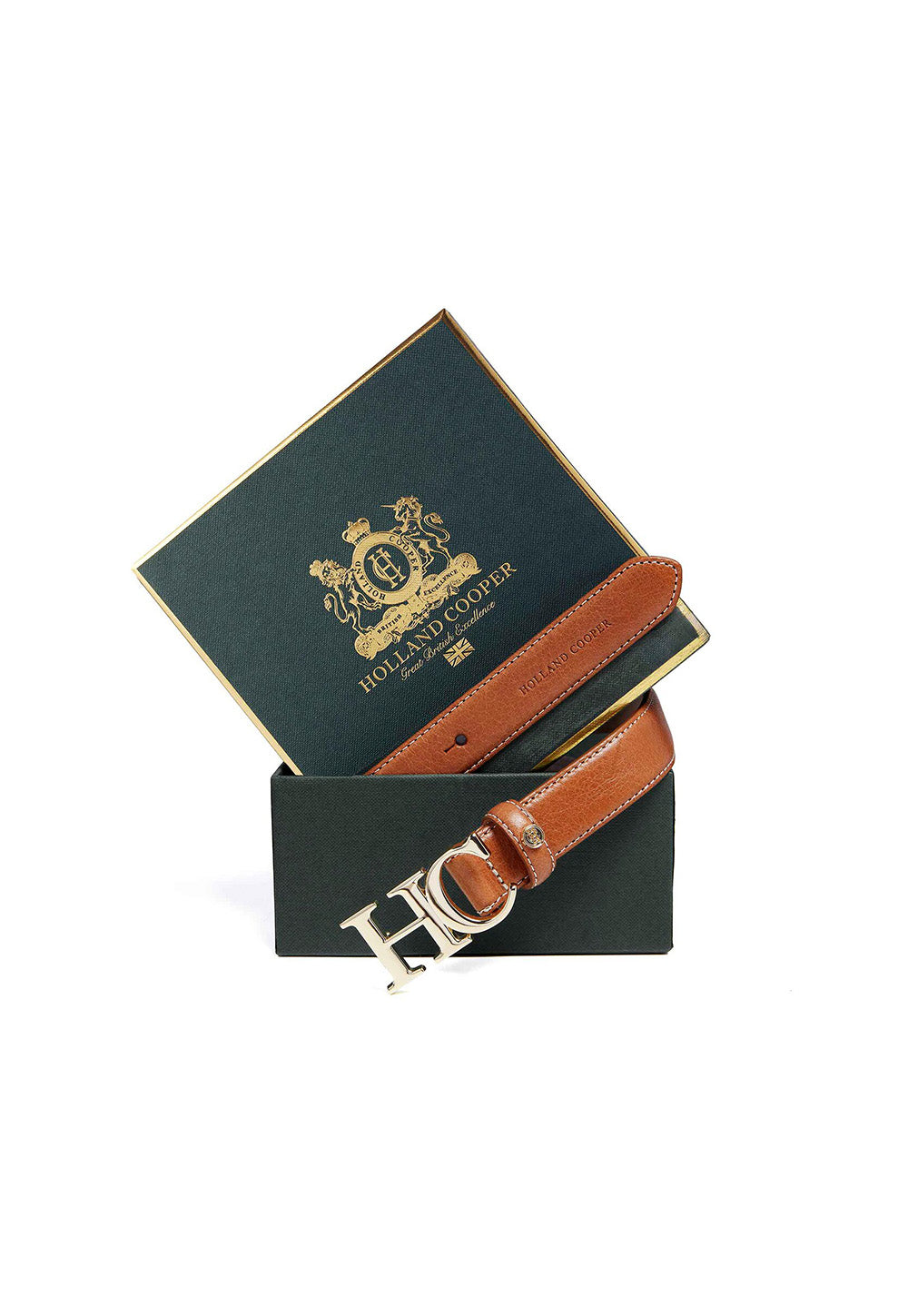Atelier Slim Logo Belt - Tan Contrast