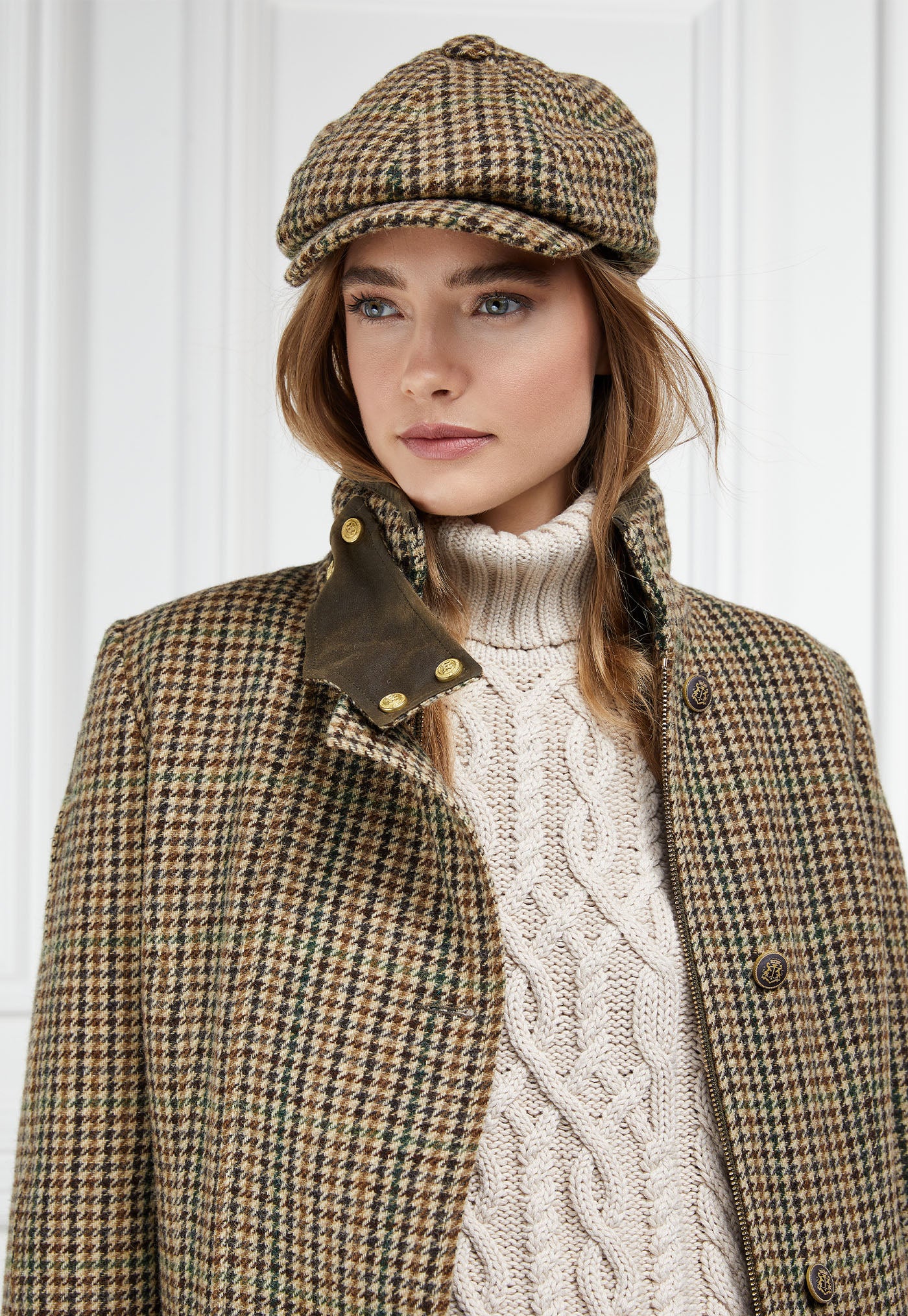 Baker Boy Tweed Cap - Hailes Green Tweed