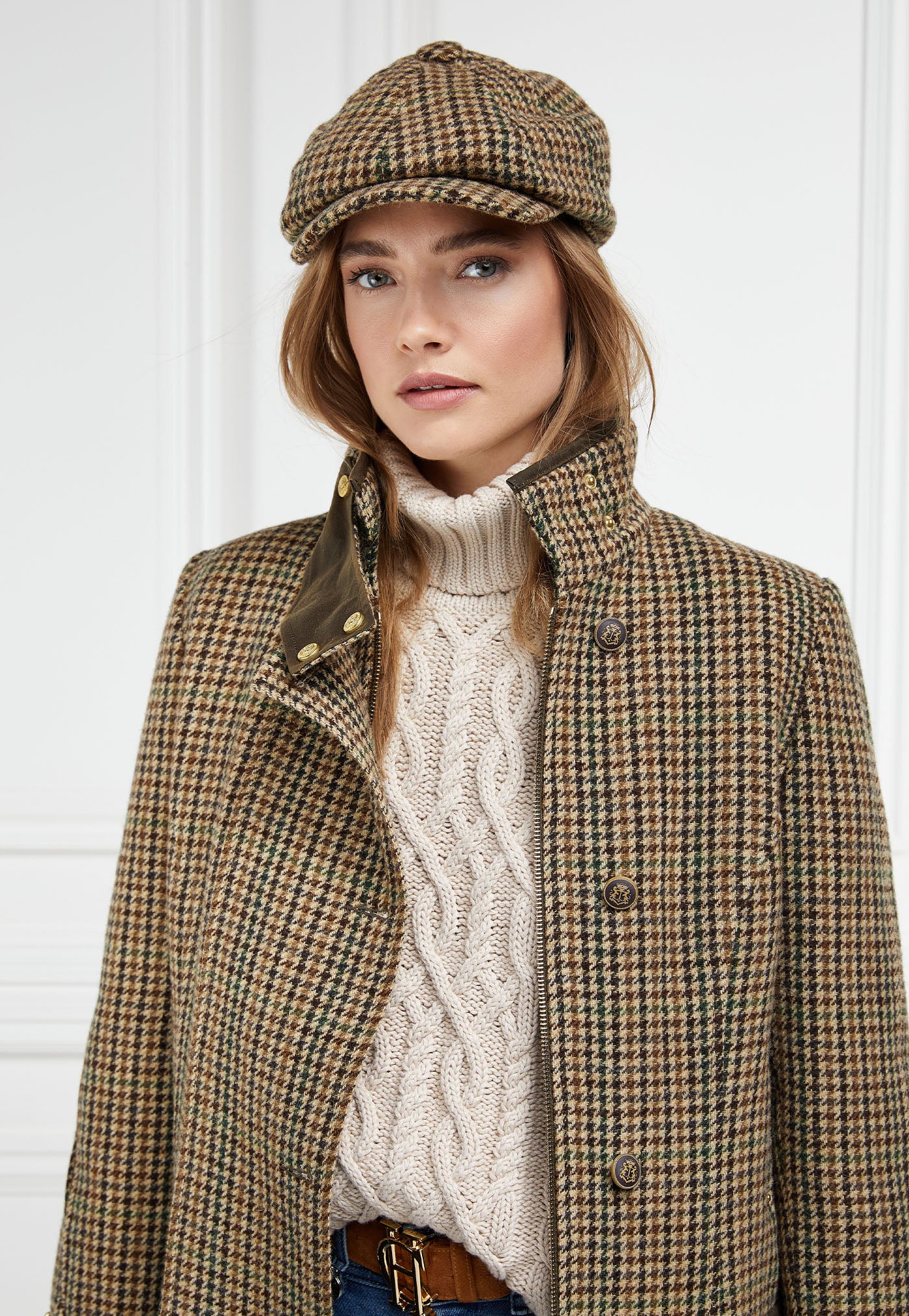 Baker Boy Tweed Cap - Hailes Green Tweed