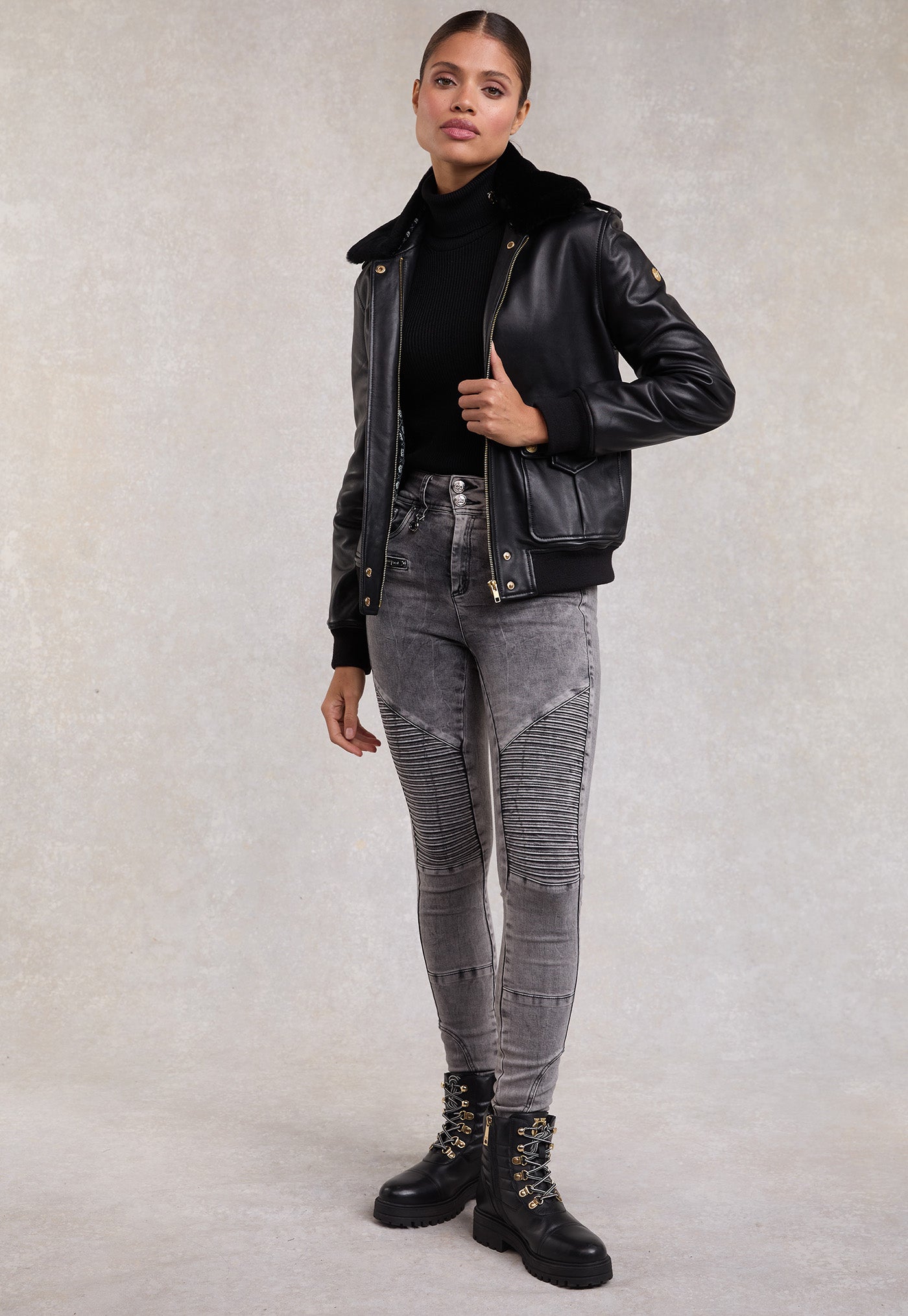 Biker Jean - Ash Grey