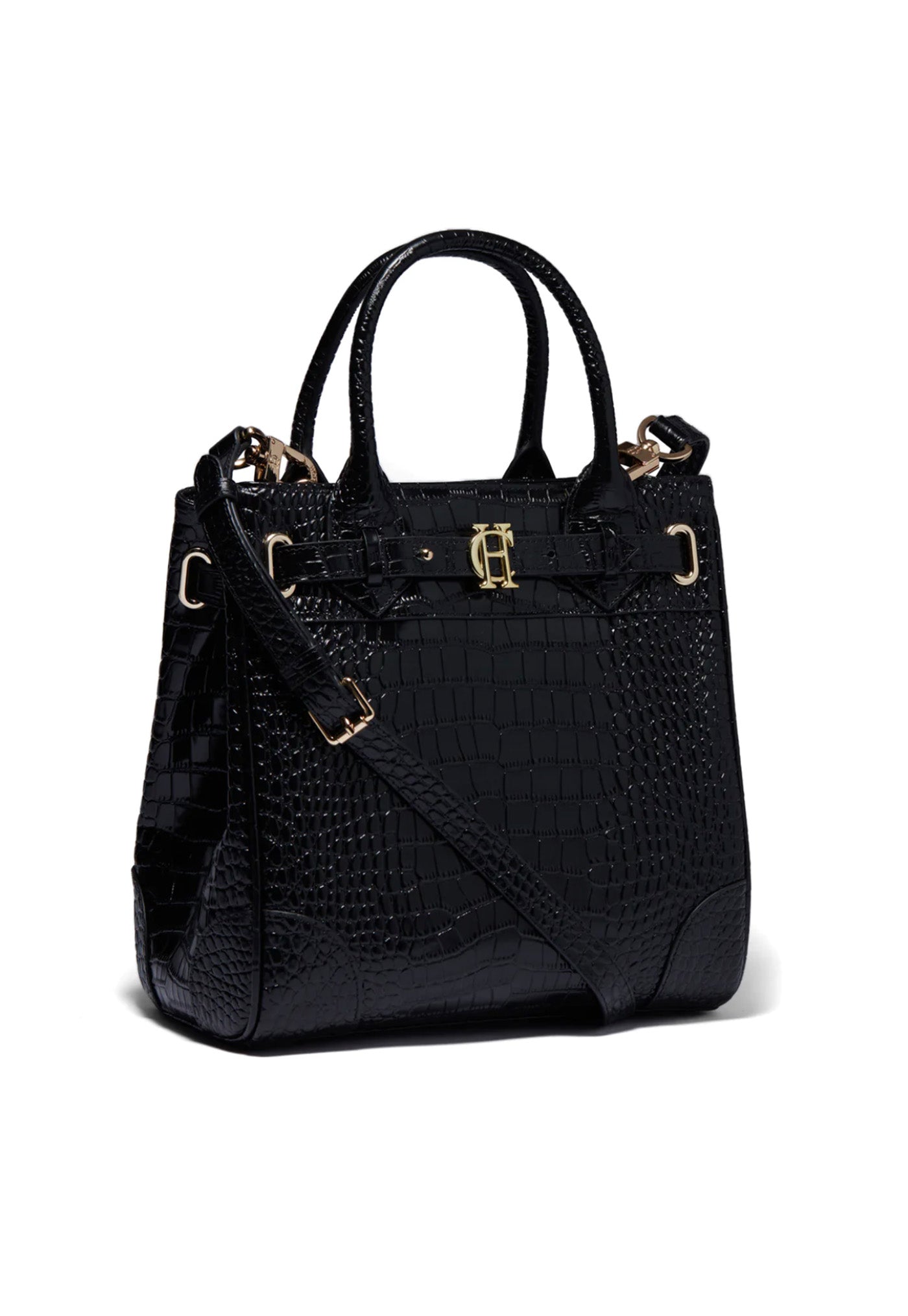 The Brompton Mini Tote - Black Croc sold by Angel Divine