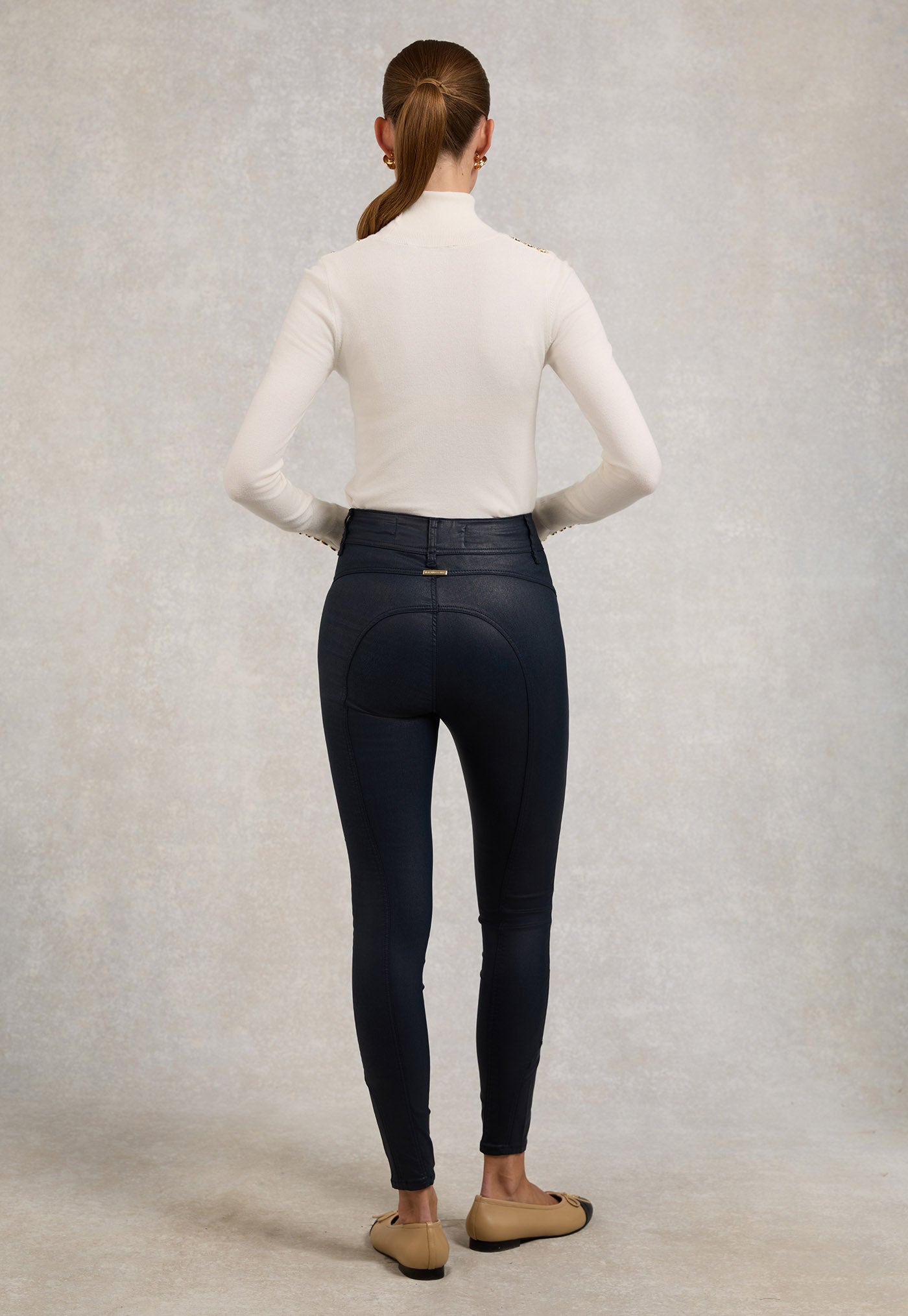 Coated Jodhpur Jean - Navy