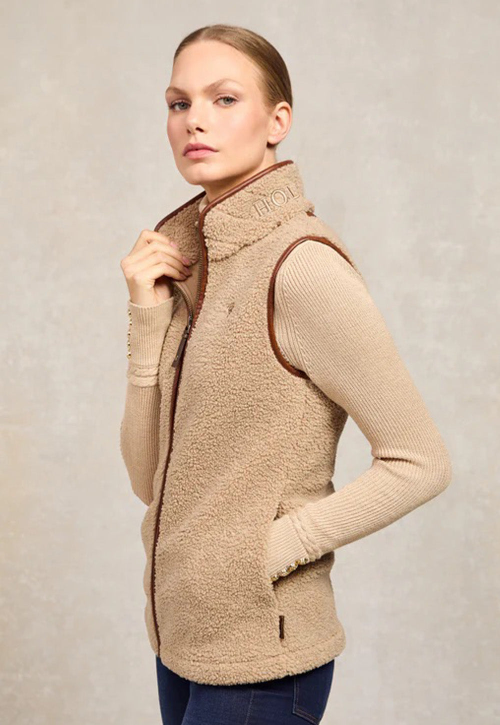 Country Fleece Gilet - Natural Borg